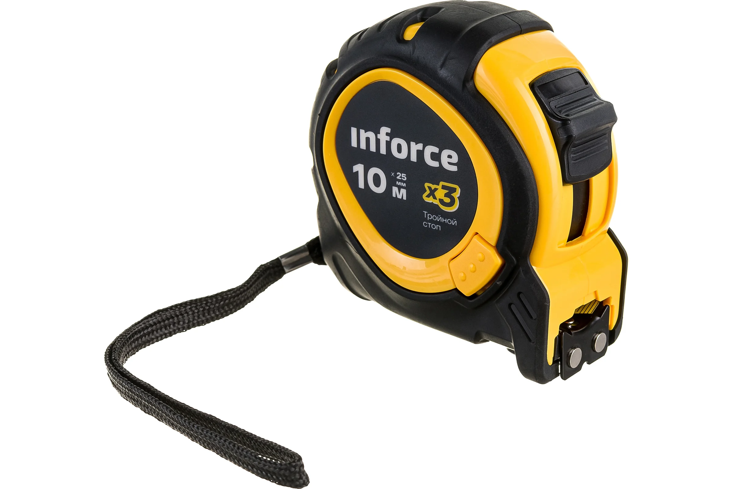 Рулетка Inforce с тройным стопом, 10х25 06-11-78