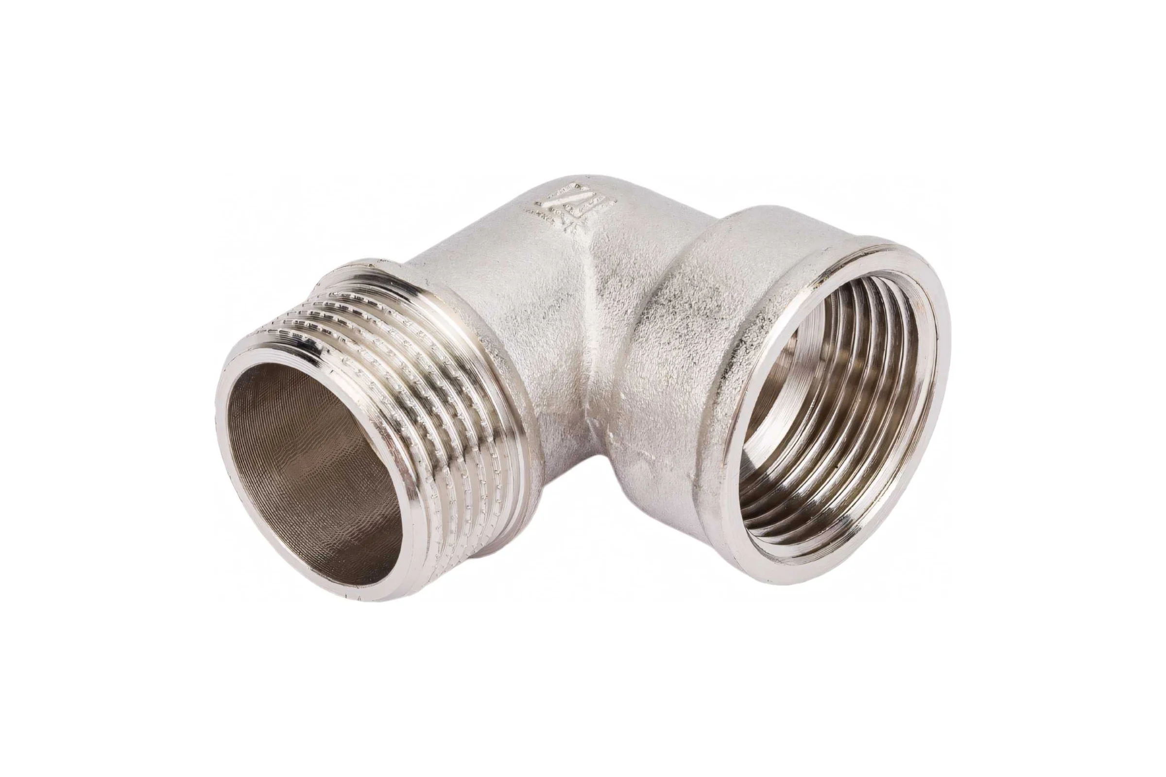 Угольник STI латунный Ду20 (3/4") Ру16 ВР/НР никелированный D270-05015