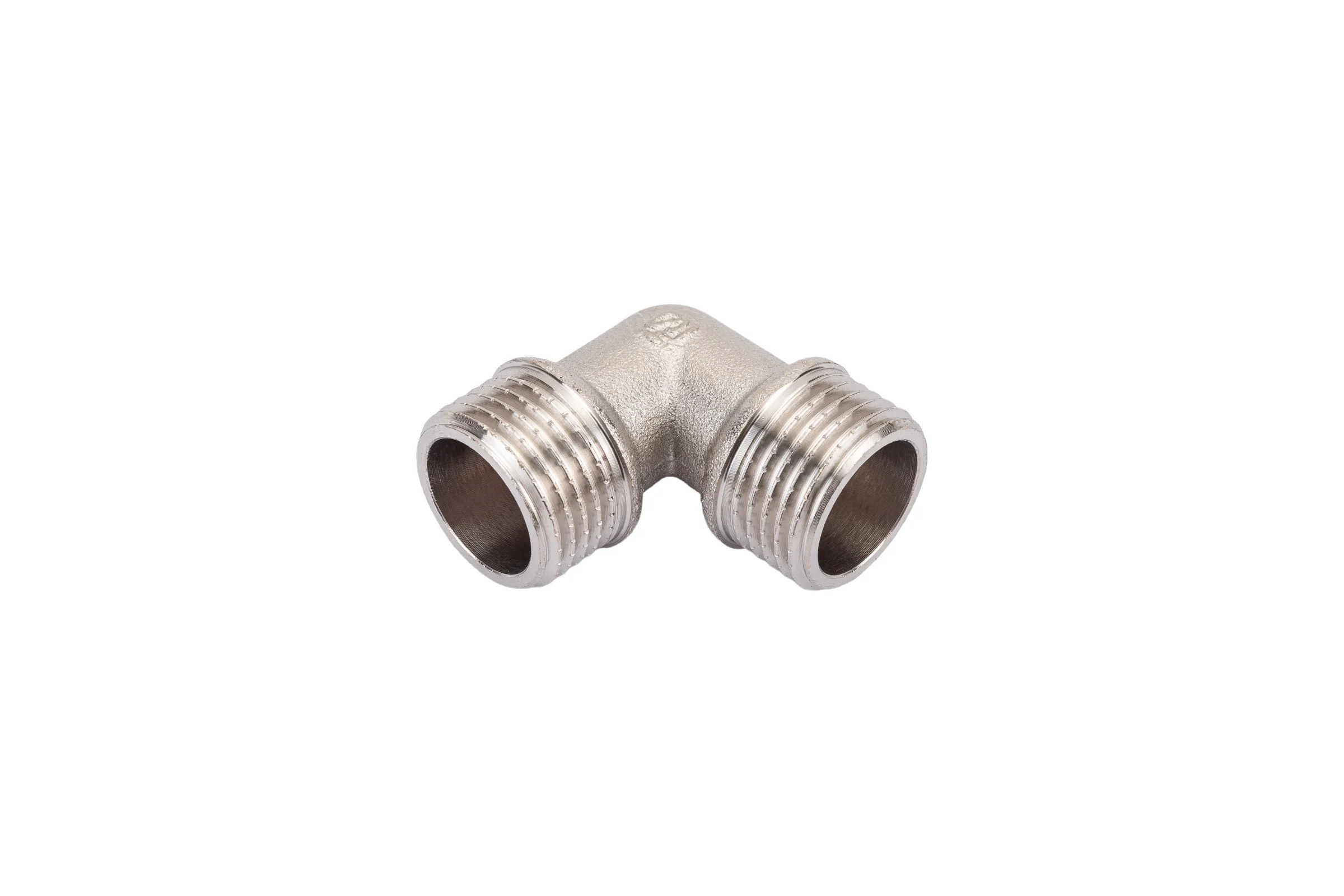 Угольник STI латунный Ду15 (1/2") Ру16 НР/НР никелированный D270-05010