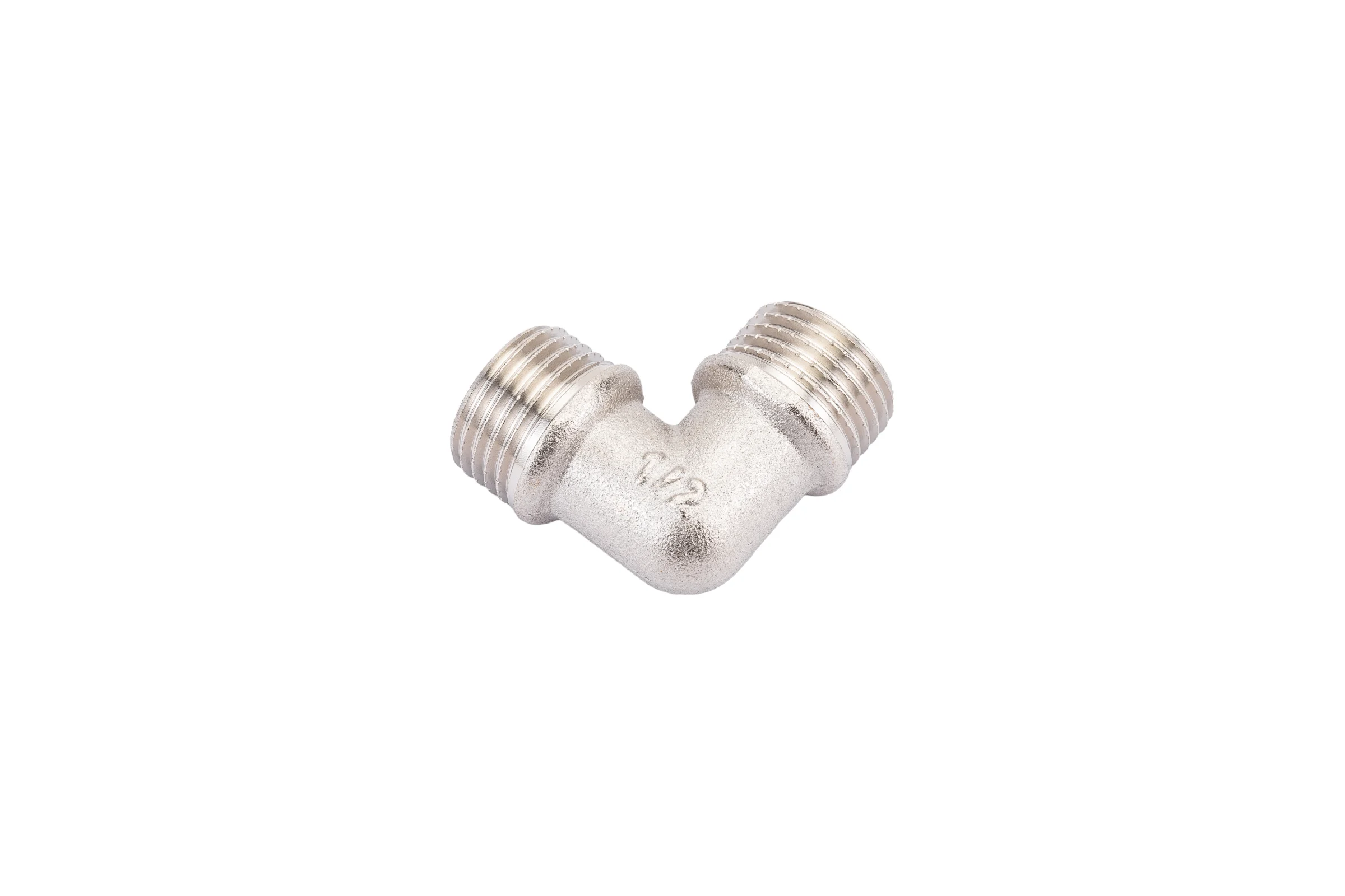 Угольник STI латунный Ду15 (1/2") Ру16 НР/НР никелированный D270-05010