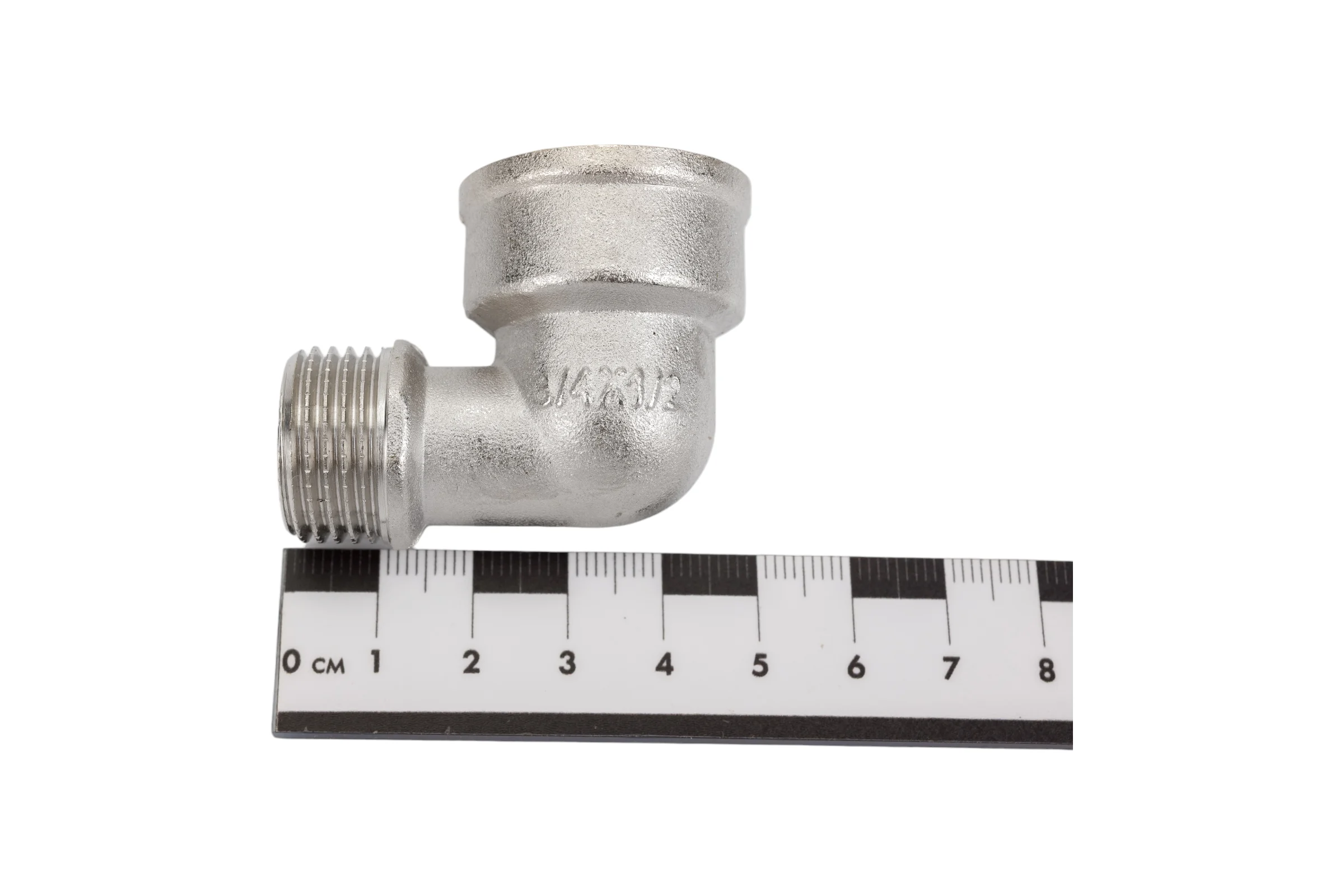 Угольник STI латунный Ду20х15 (3/4"х 1/2") Ру16  ВР/НР переходной, никелированный D270-05070