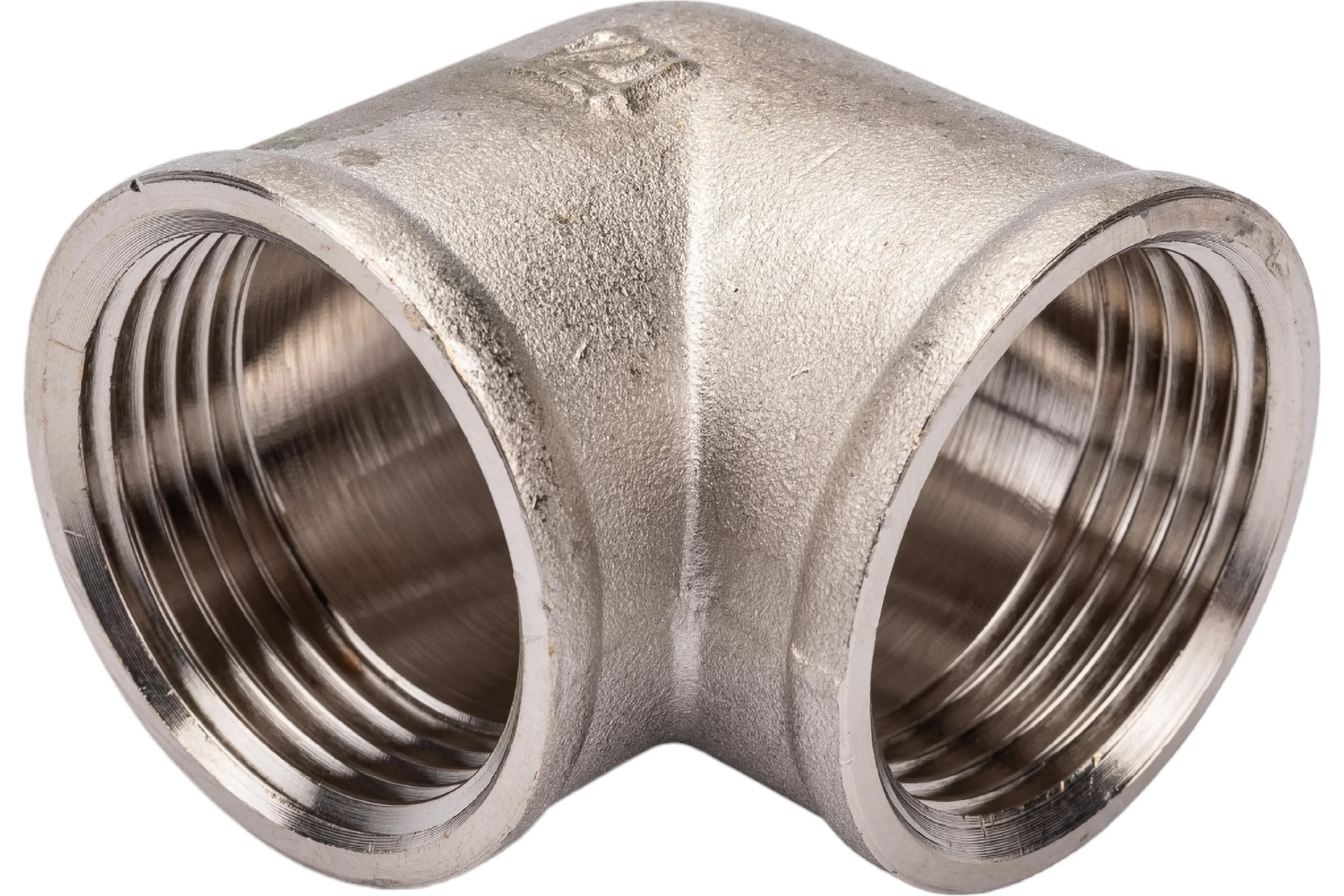 Угольник STI латунный Ду25 (1") Ру16 ВР/ВР никелированный D270-05008
