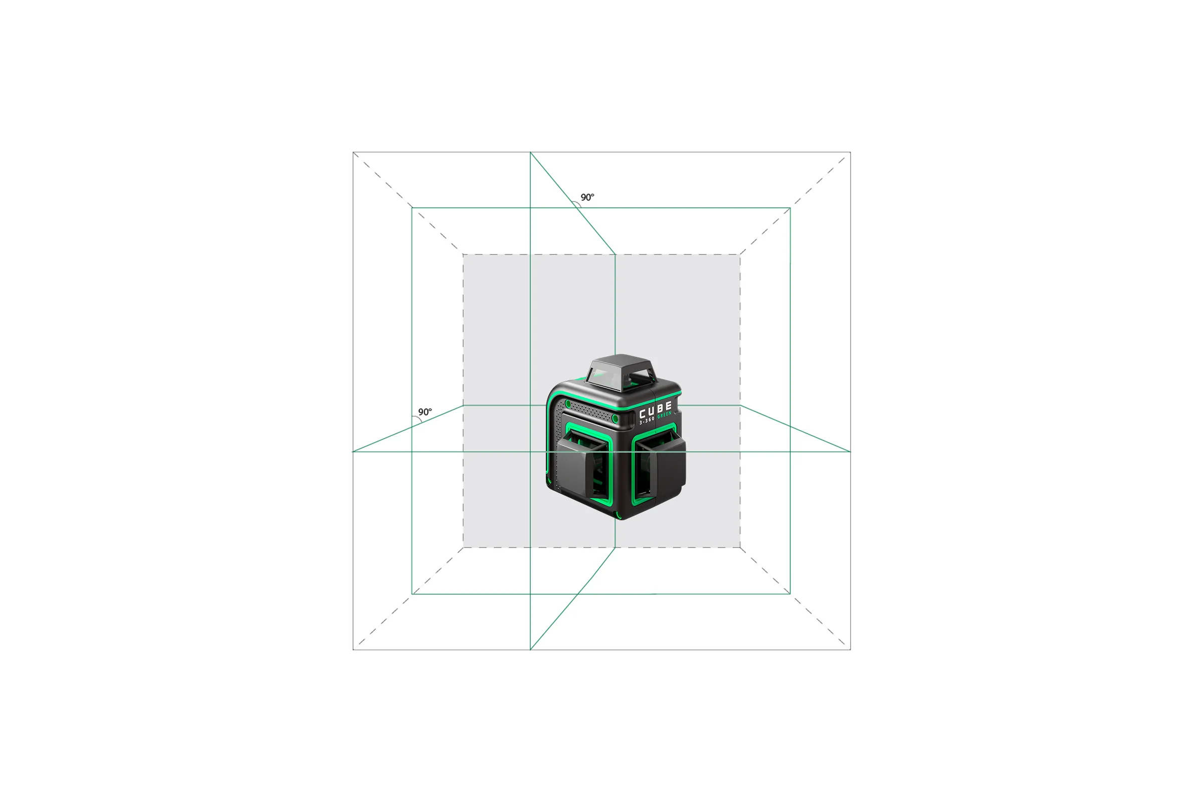 Комплект ADA лазерный уровень CUBE 3-360 GREEN Professional Edition + дальномер ADA COSMO 50 + штатив-штанга А00677