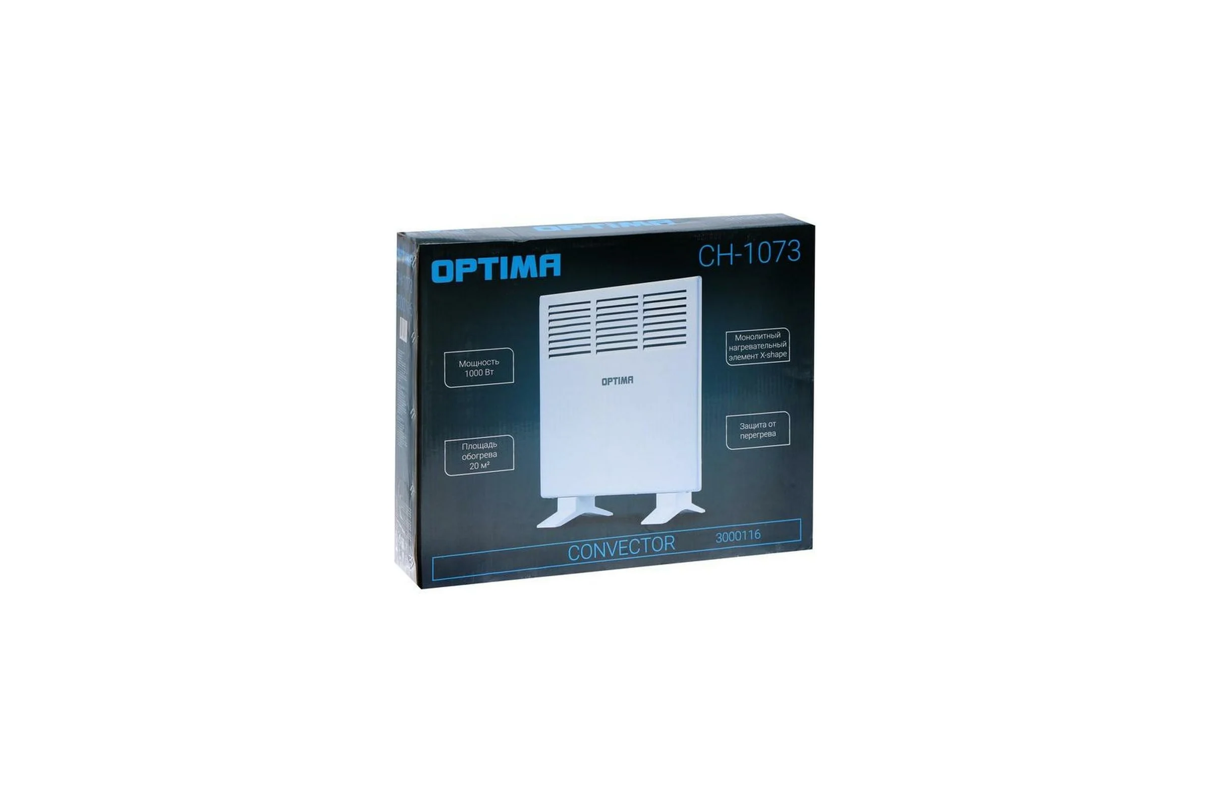 Конвектор Optima CH-1073 мощность 500-1000Вт, крепление на стену, контроль температуры 3000116