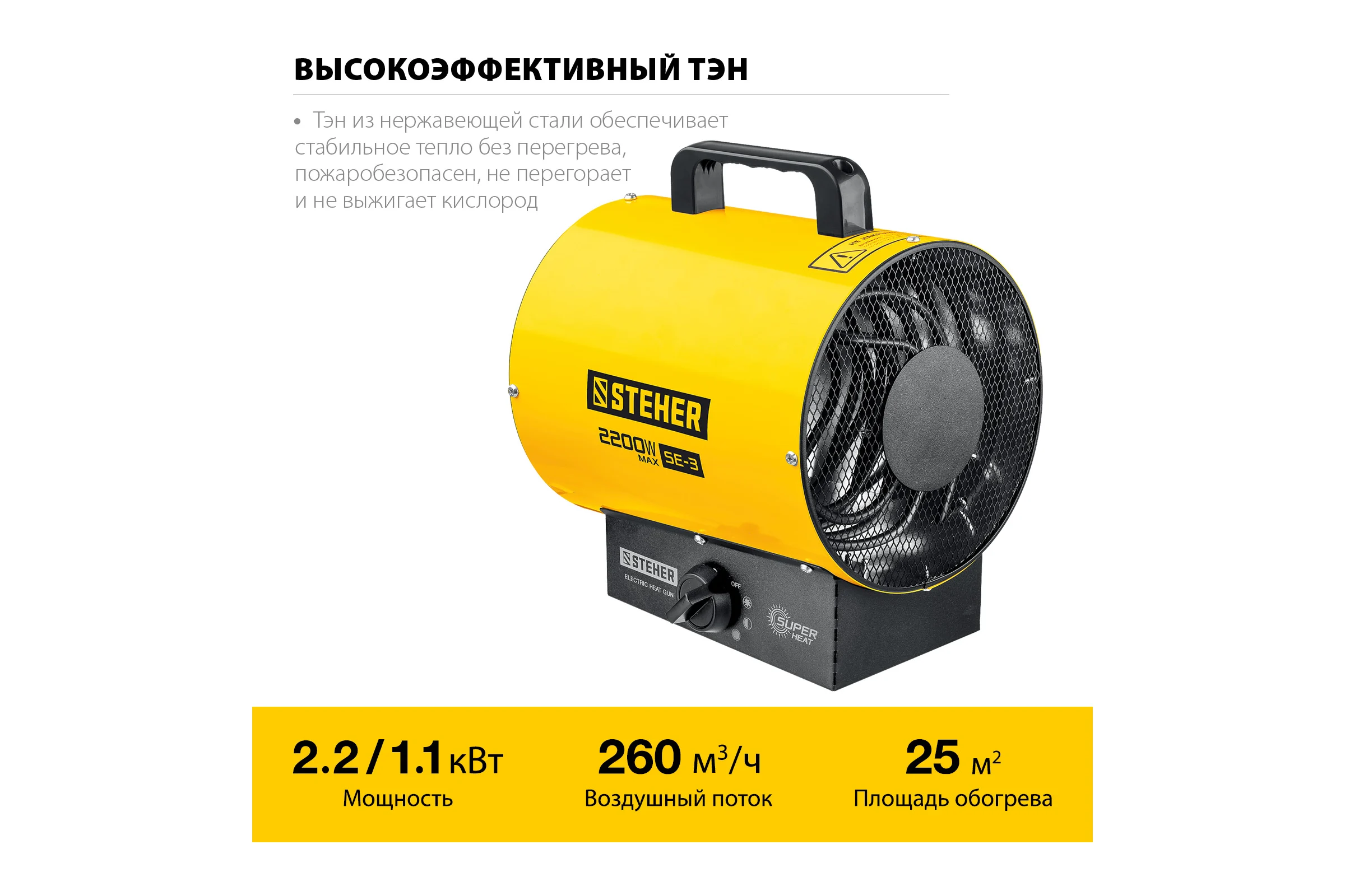 Электрическая тепловая пушка STEHER 2 кВт SE-3