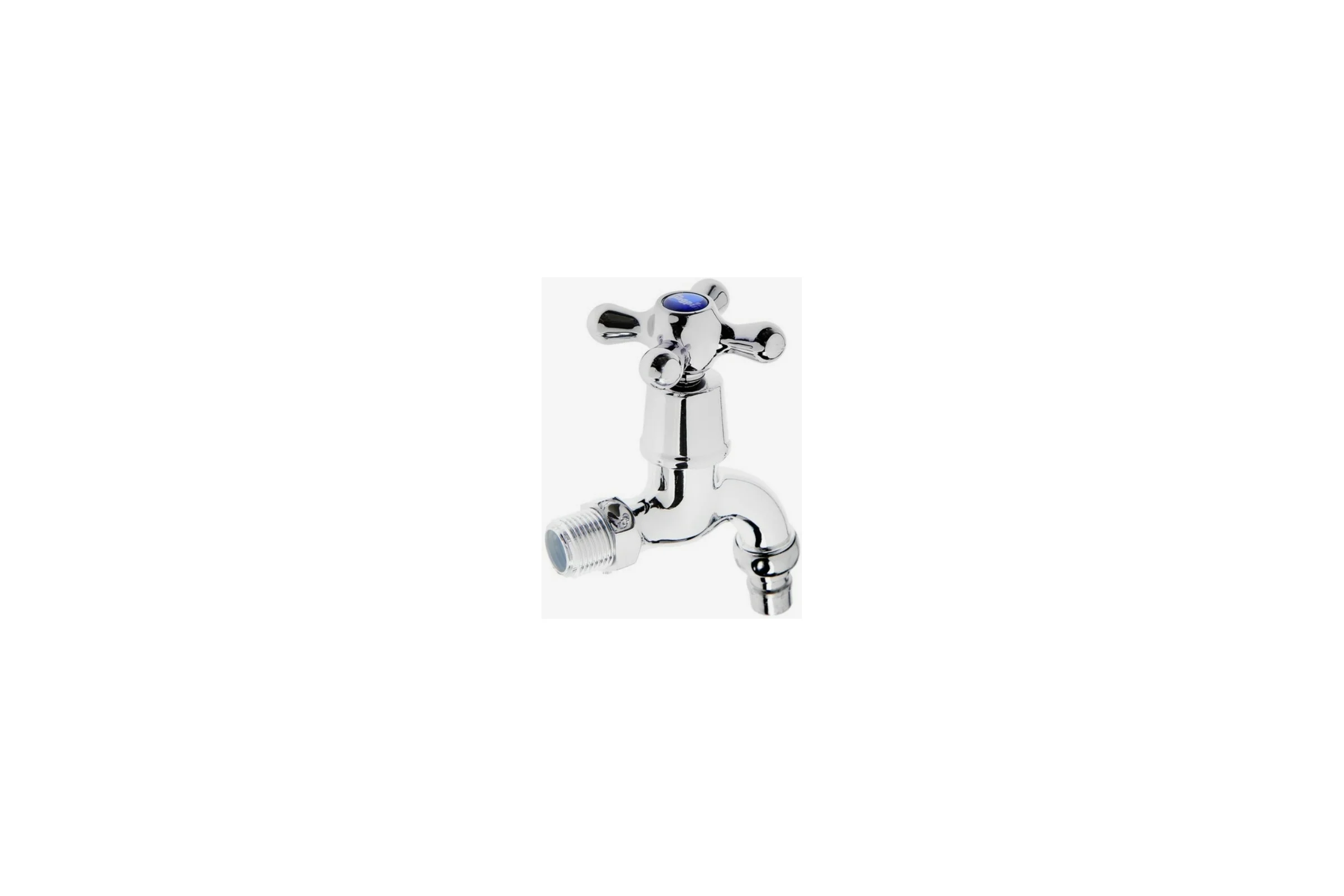 Водоразборный кран Zein 1/2", со штуцером, с крест-ручкой, PP, кран-букса, хром 5307531