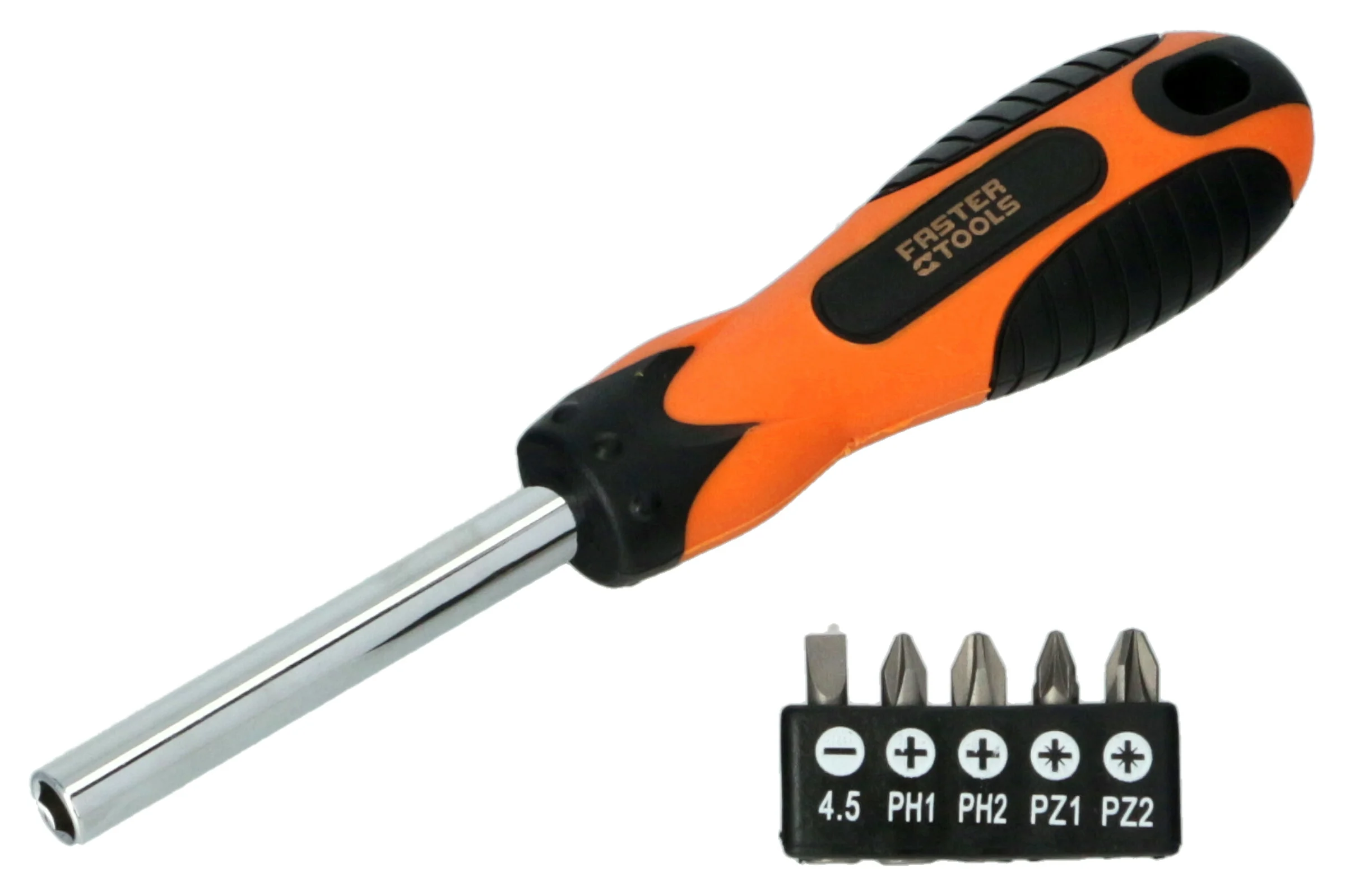 Отвертка FASTER TOOLS + 5 насадок 452
