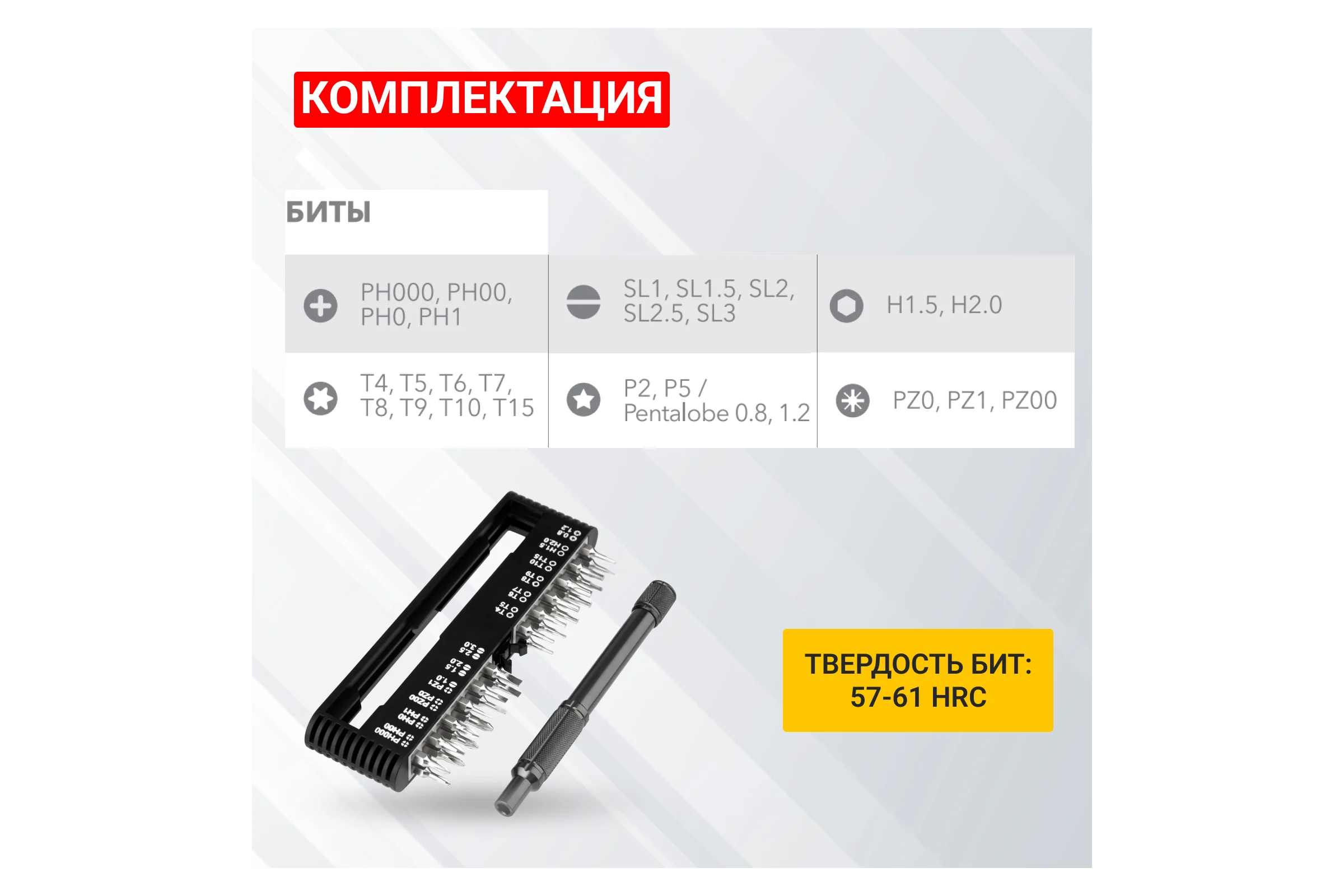 Набор отверток для точных работ KRANZ RA-01 25 предметов в кейсе, сталь S2 KR-12-4751