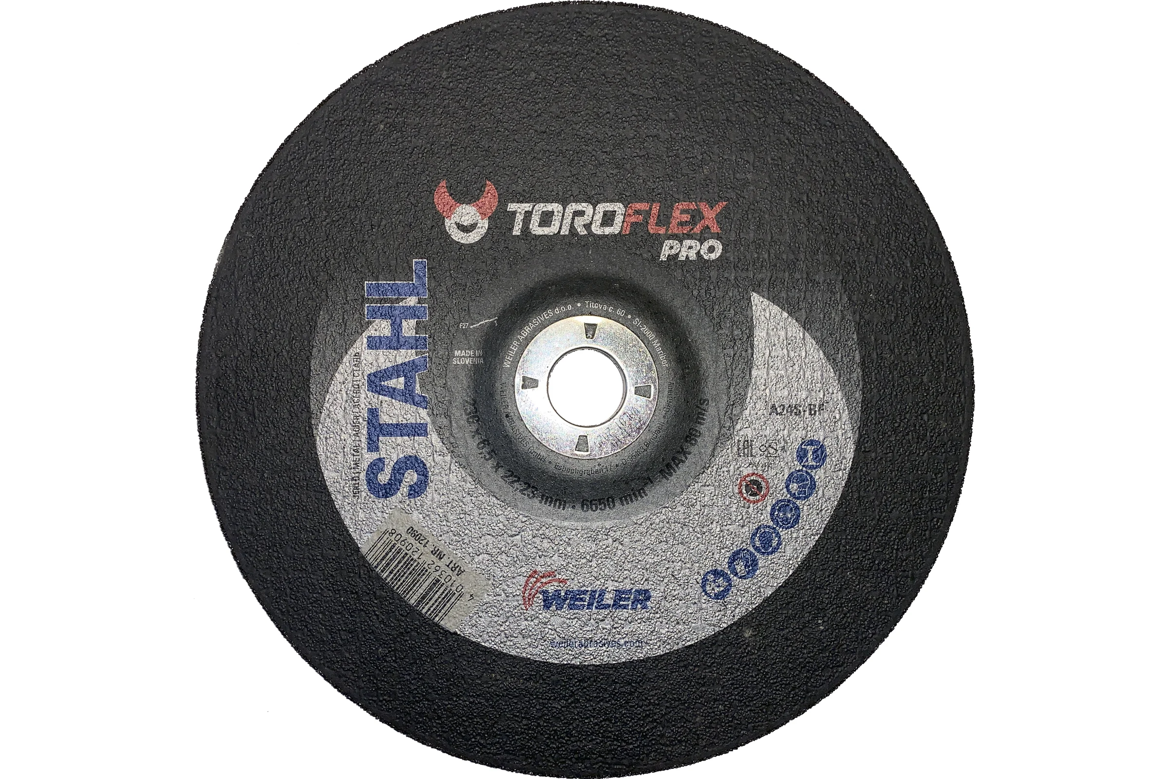Круг шлифовальный по стали F27 230х6.5х22.23 мм, A24S-BF PRO TOROFLEX 4010362120908