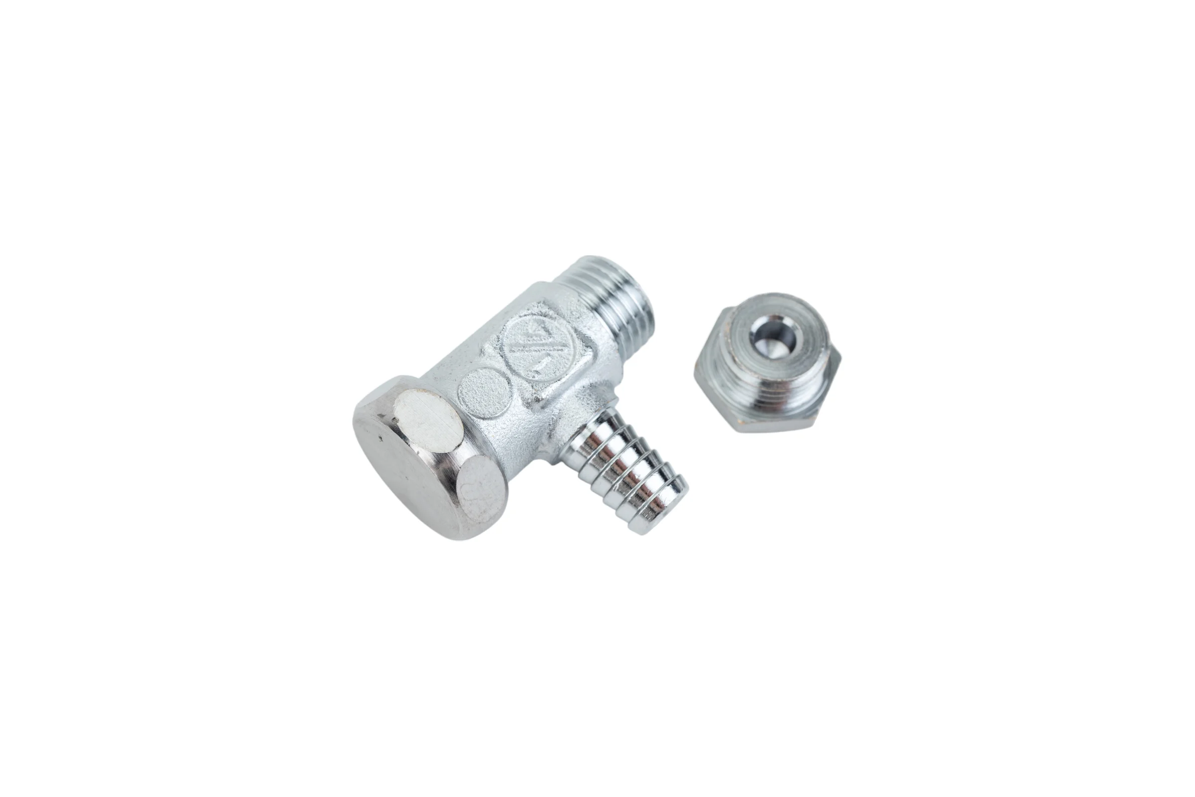 Шаровой кран Giacomini, R250DS, 1", ВВ, ручка-рычаг красный, хромированный, со сливом R250SX005
