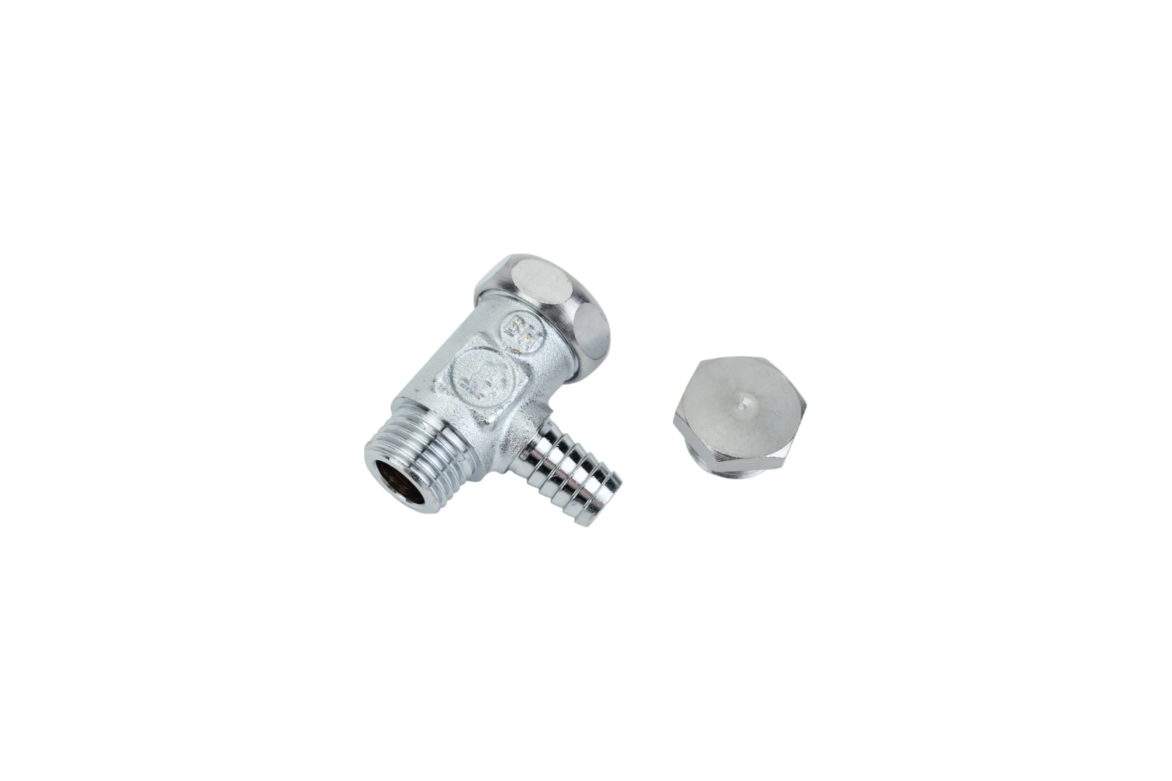 Шаровой кран Giacomini, R250DS, 1", ВВ, ручка-рычаг красный, хромированный, со сливом R250SX005