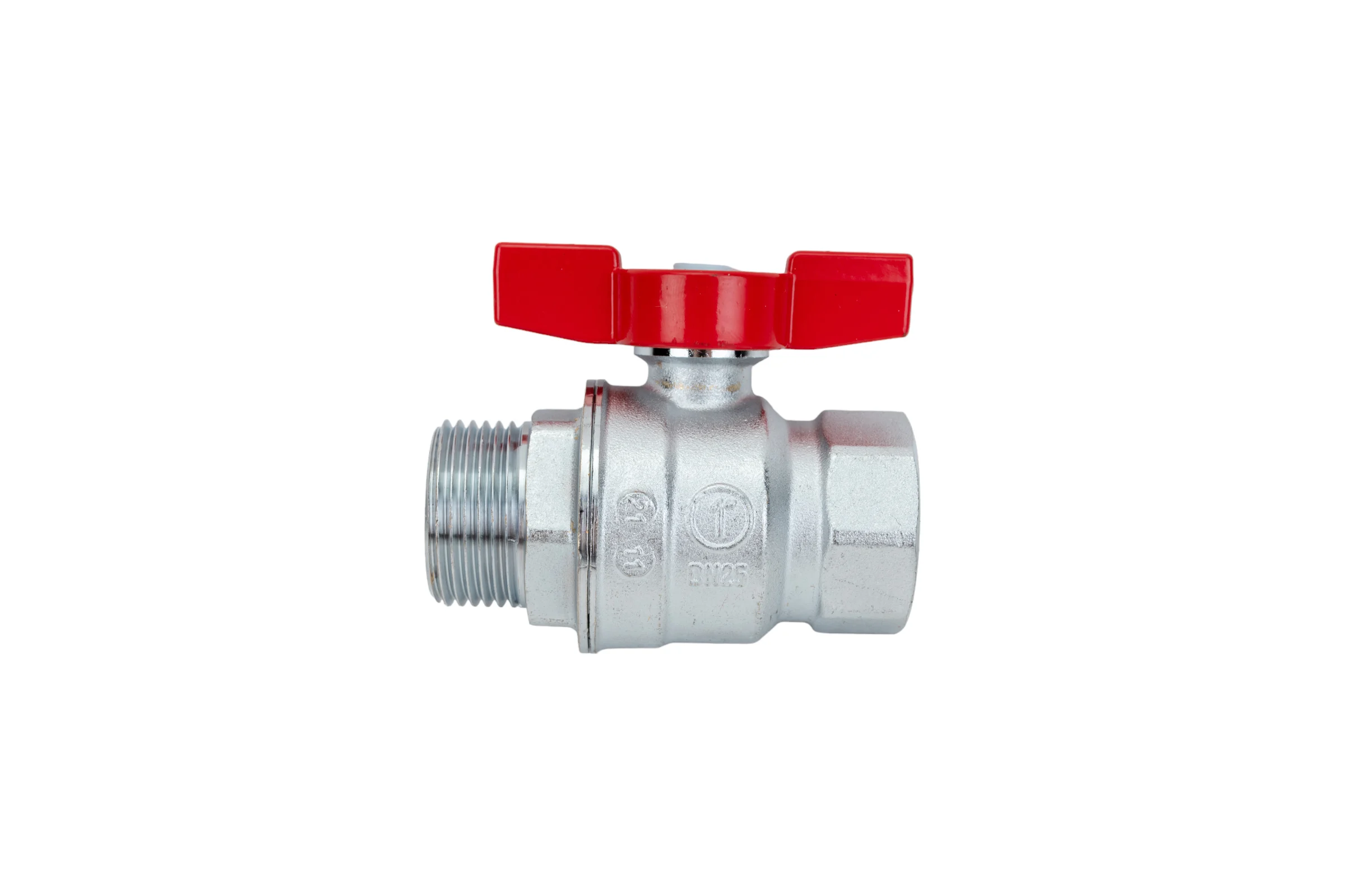 Шаровой кран Giacomini R854, 1, ВН, ручка-бабочка красная, хромированный R854X025