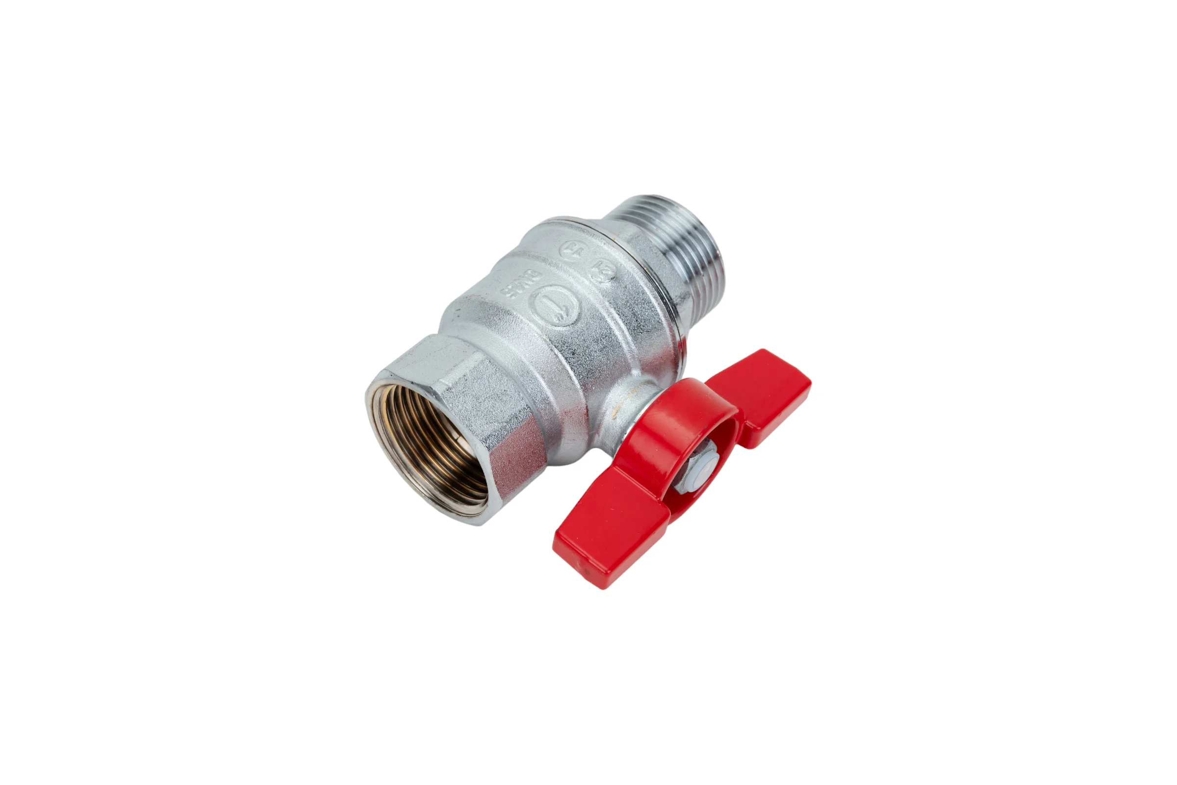 Шаровой кран Giacomini R854, 1, ВН, ручка-бабочка красная, хромированный R854X025