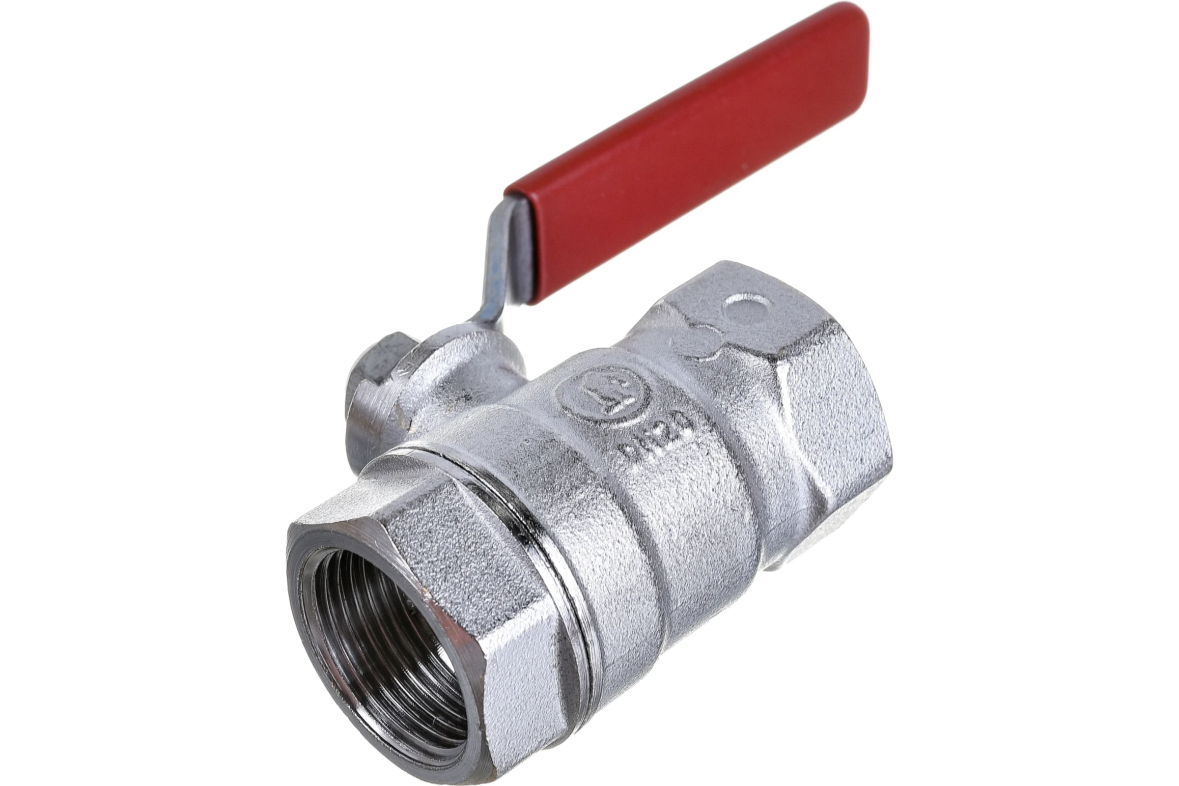 Шаровой кран Giacomini R250D, 3/4, ВВ, ручка-рычаг красный, хромированный R250X004