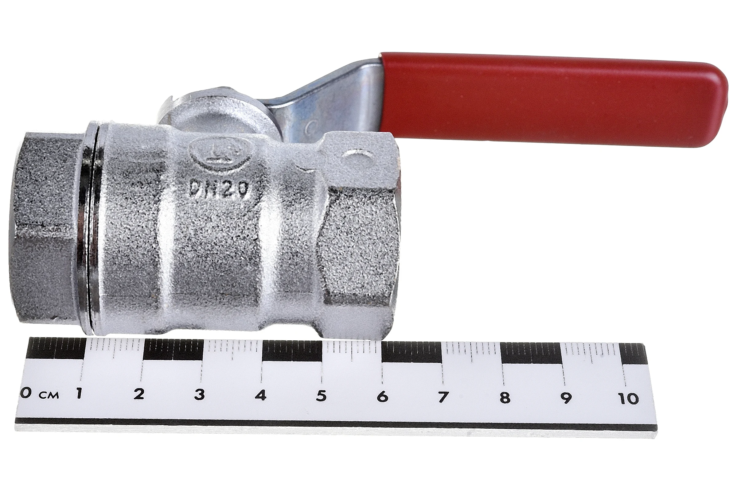 Шаровой кран Giacomini R250D, 3/4, ВВ, ручка-рычаг красный, хромированный R250X004