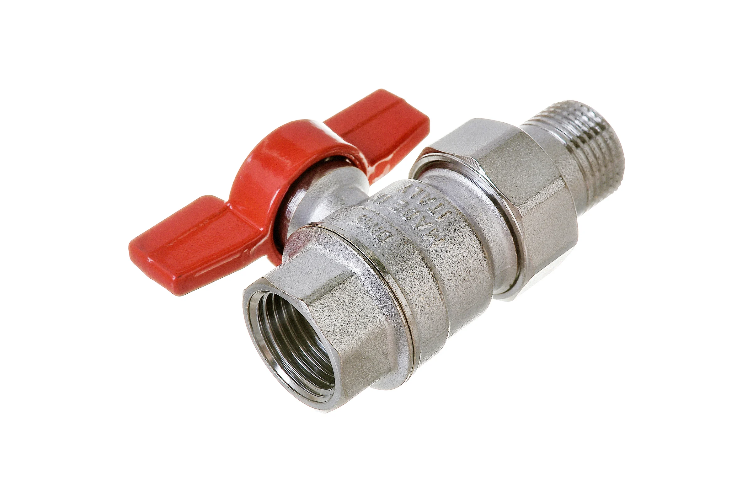 Шаровой кран Giacomini R859, 1/2, ВН, ручка-бабочка, хромированный, с разъемным соединением R859x323