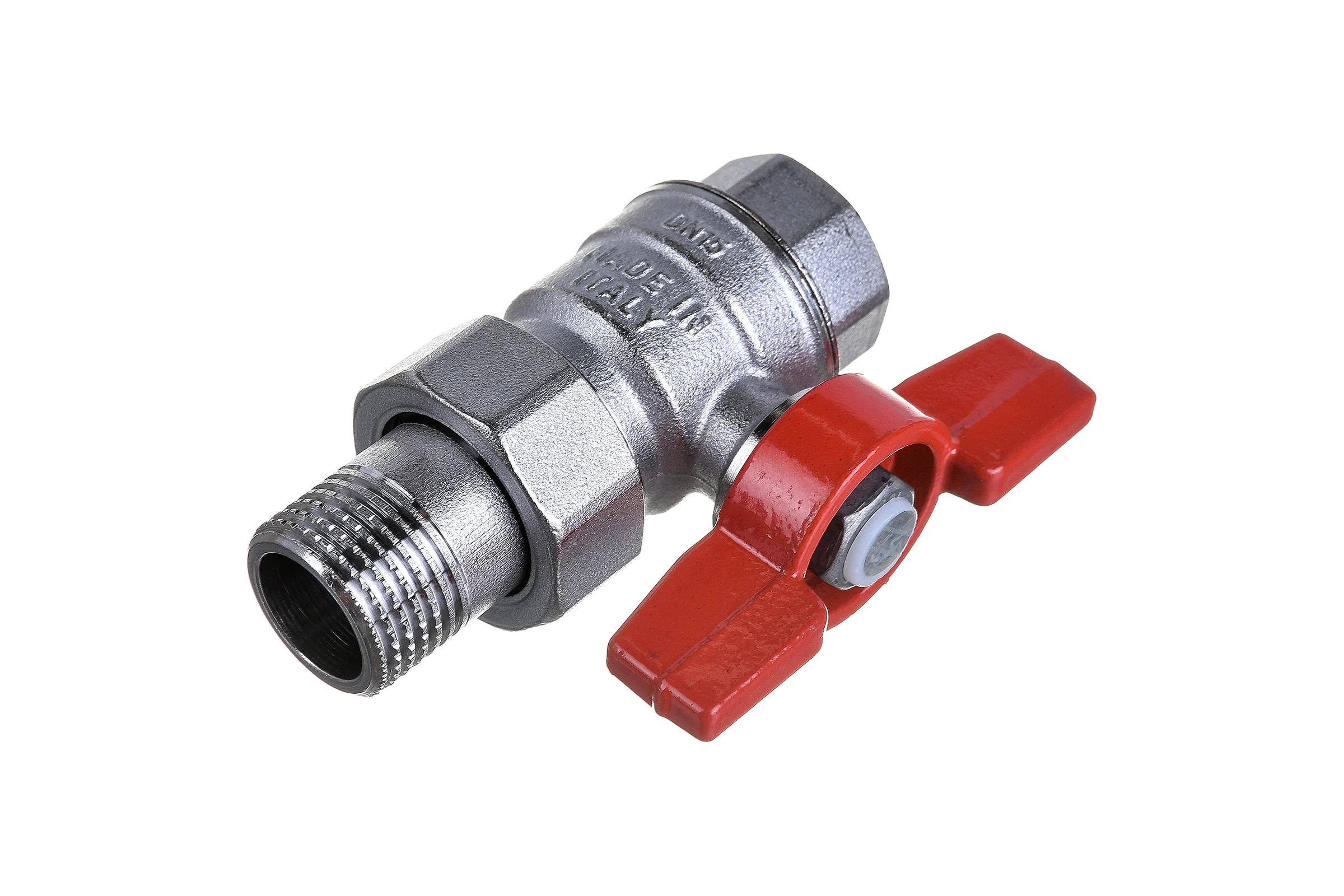 Шаровой кран Giacomini R859, 1/2, ВН, ручка-бабочка, хромированный, с разъемным соединением R859x323