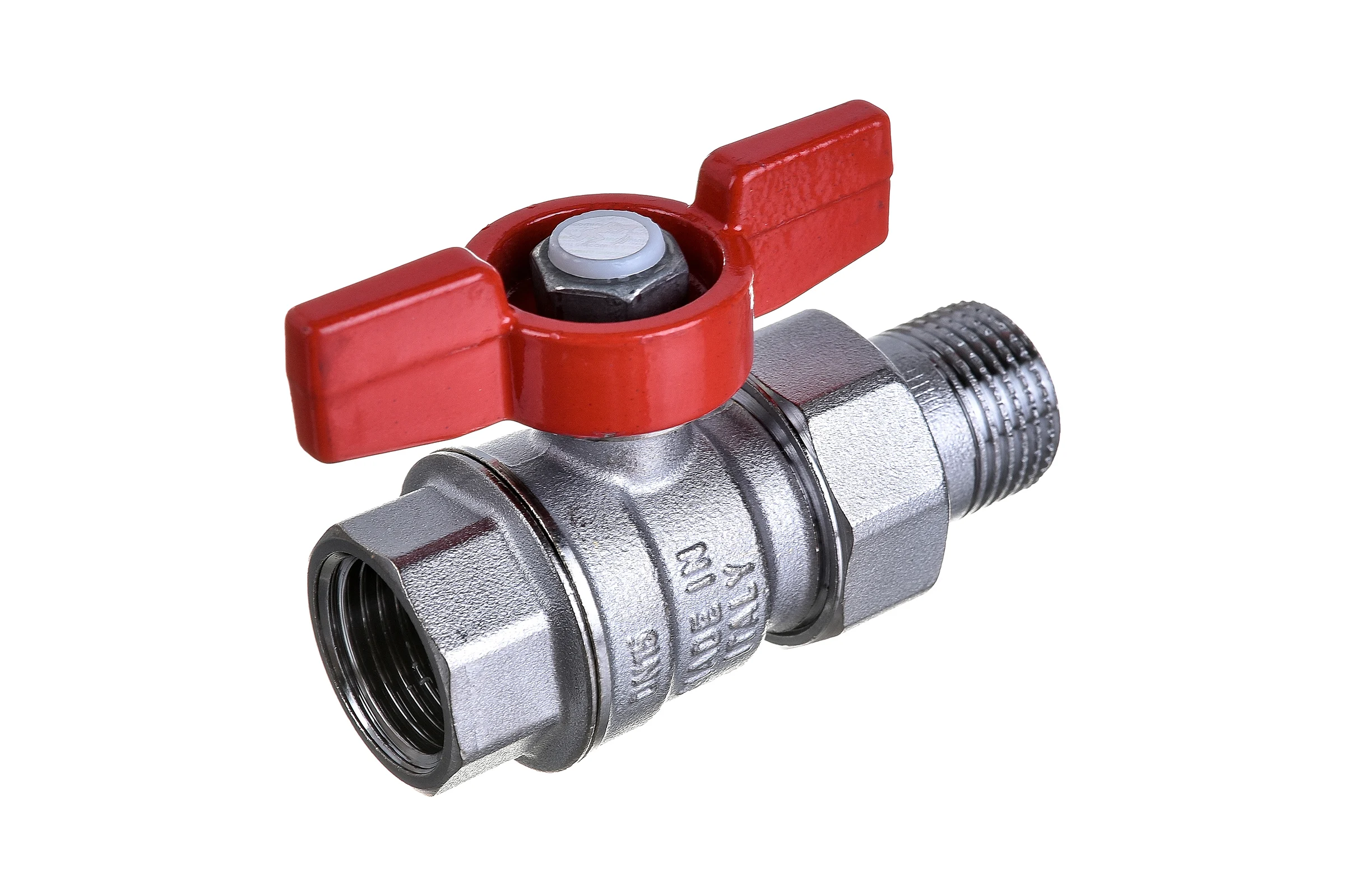 Шаровой кран Giacomini R859, 1/2, ВН, ручка-бабочка, хромированный, с разъемным соединением R859x323