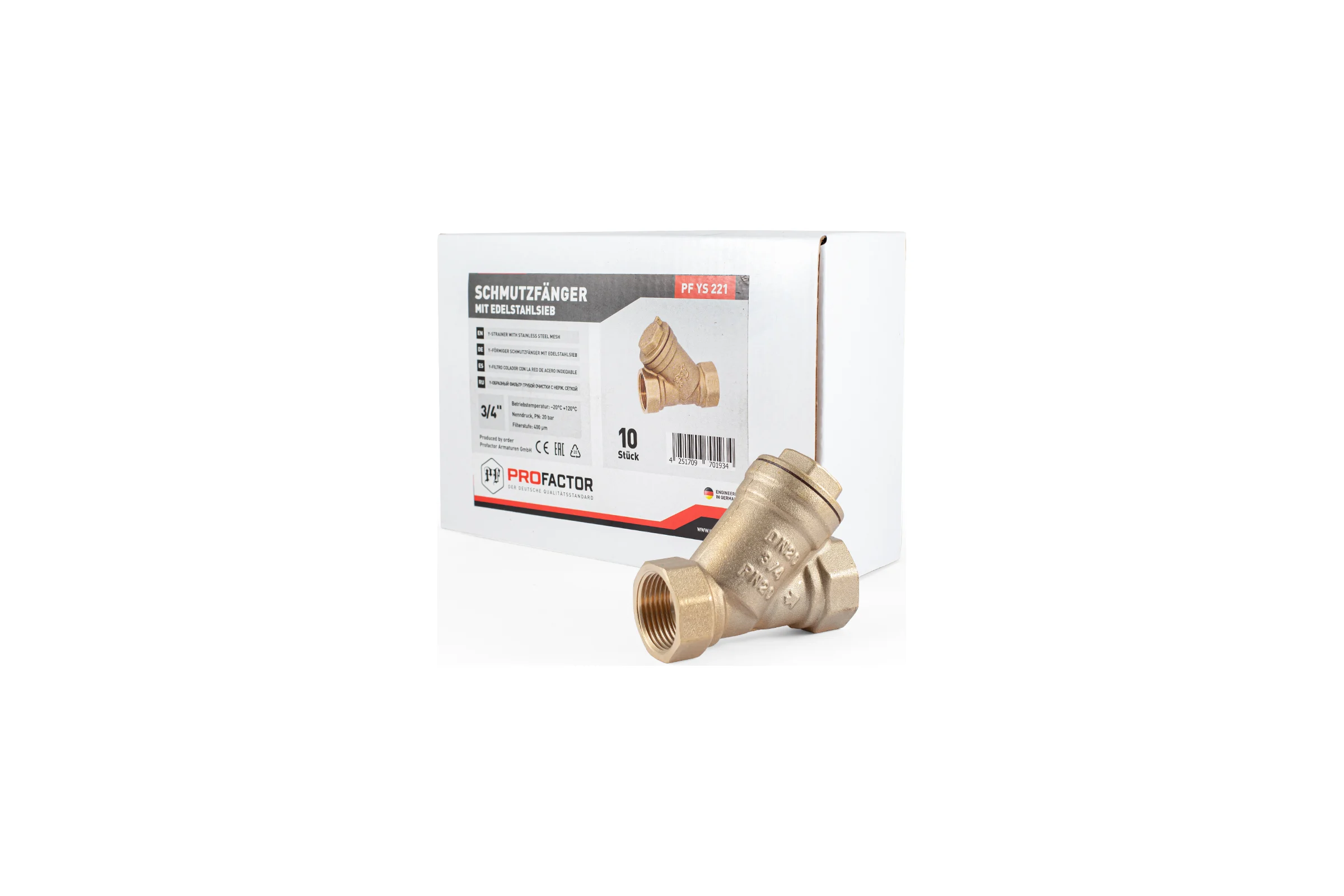 Фильтр PROFACTOR косой с отверстием для пломбы в/в 3/4" PF YS 221