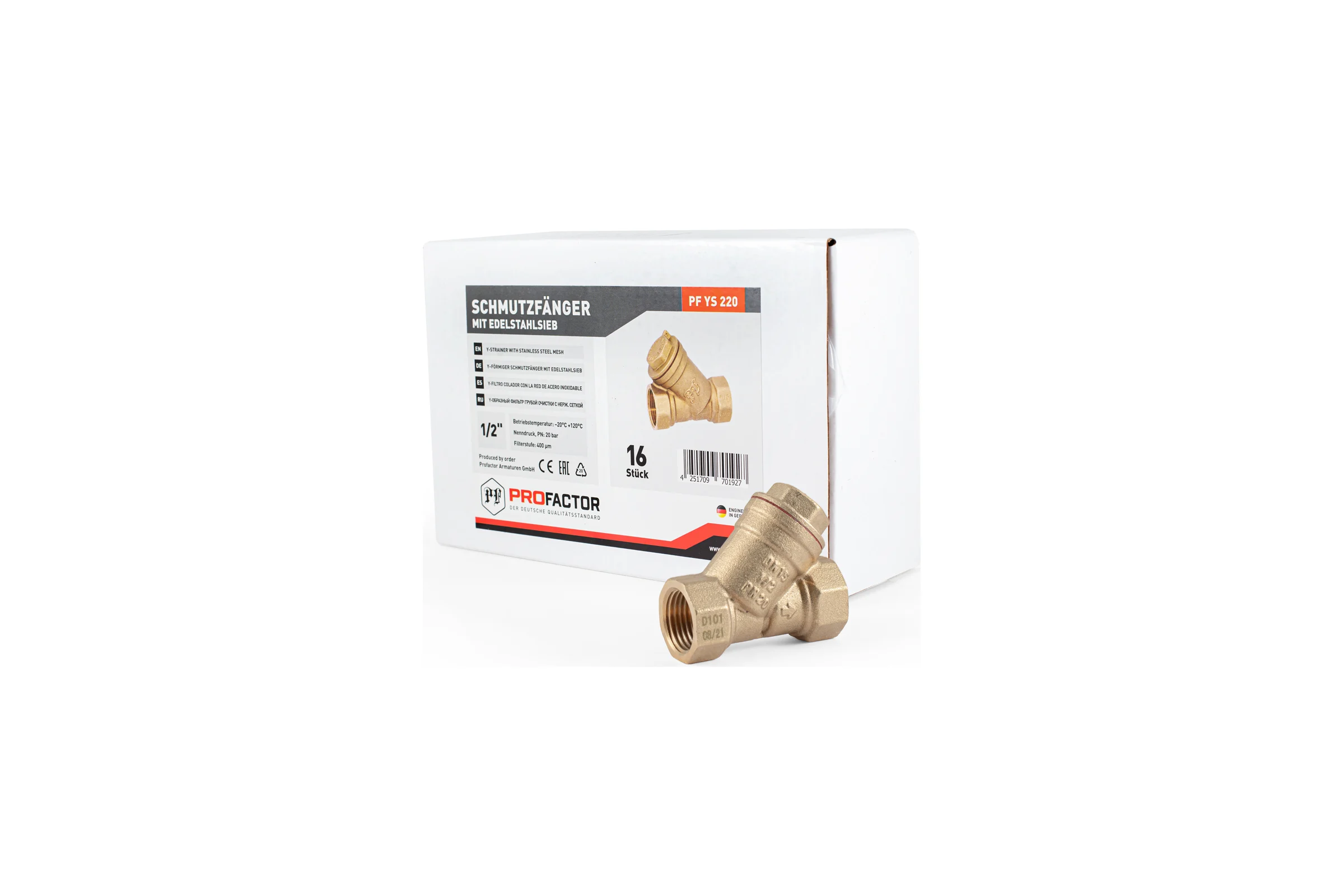 Фильтр PROFACTOR косой с отверстием для пломбы в/в 1/2" PF YS 220