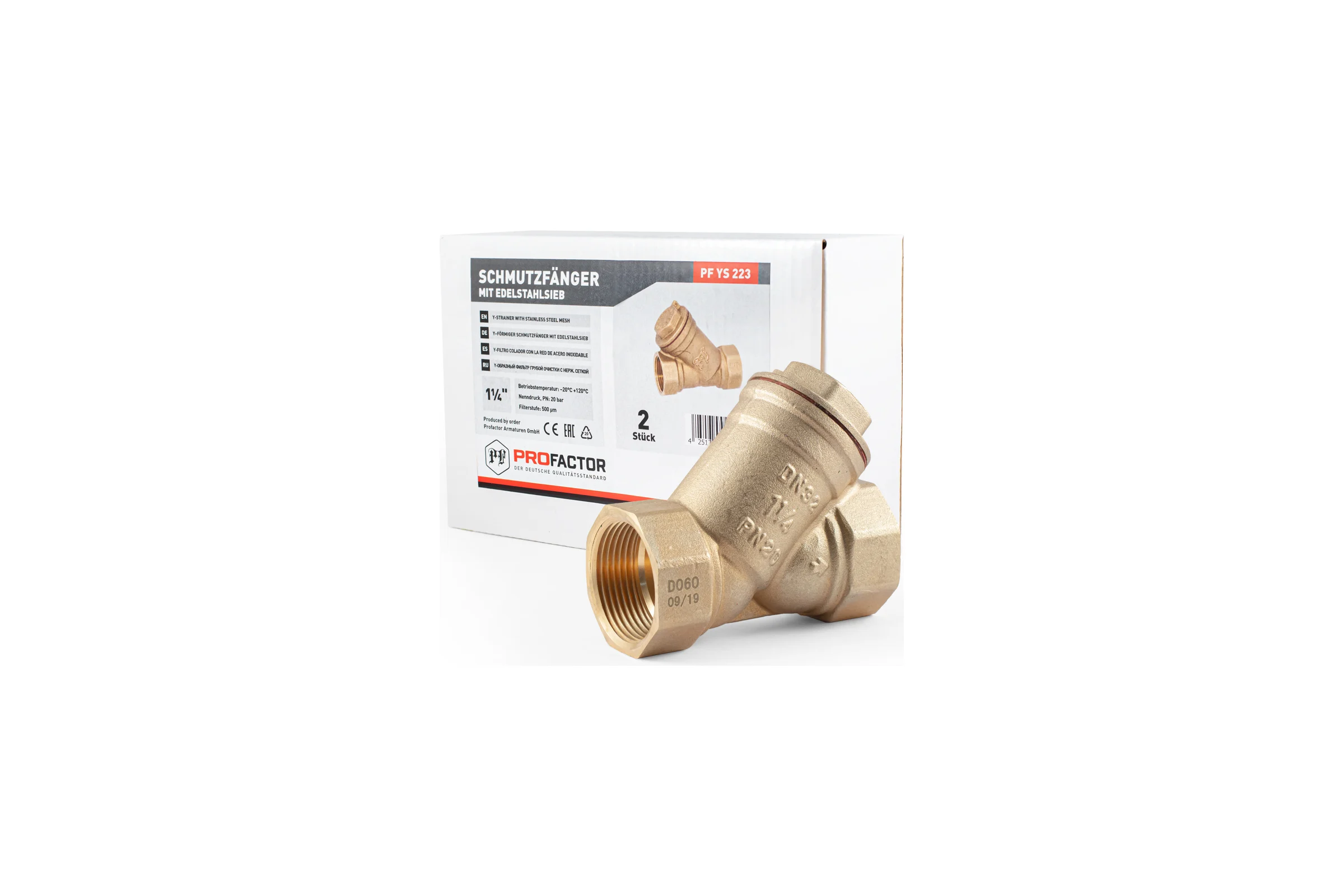 Фильтр PROFACTOR косой с отверстием для пломбы в/в 1 1/4" PF YS 223