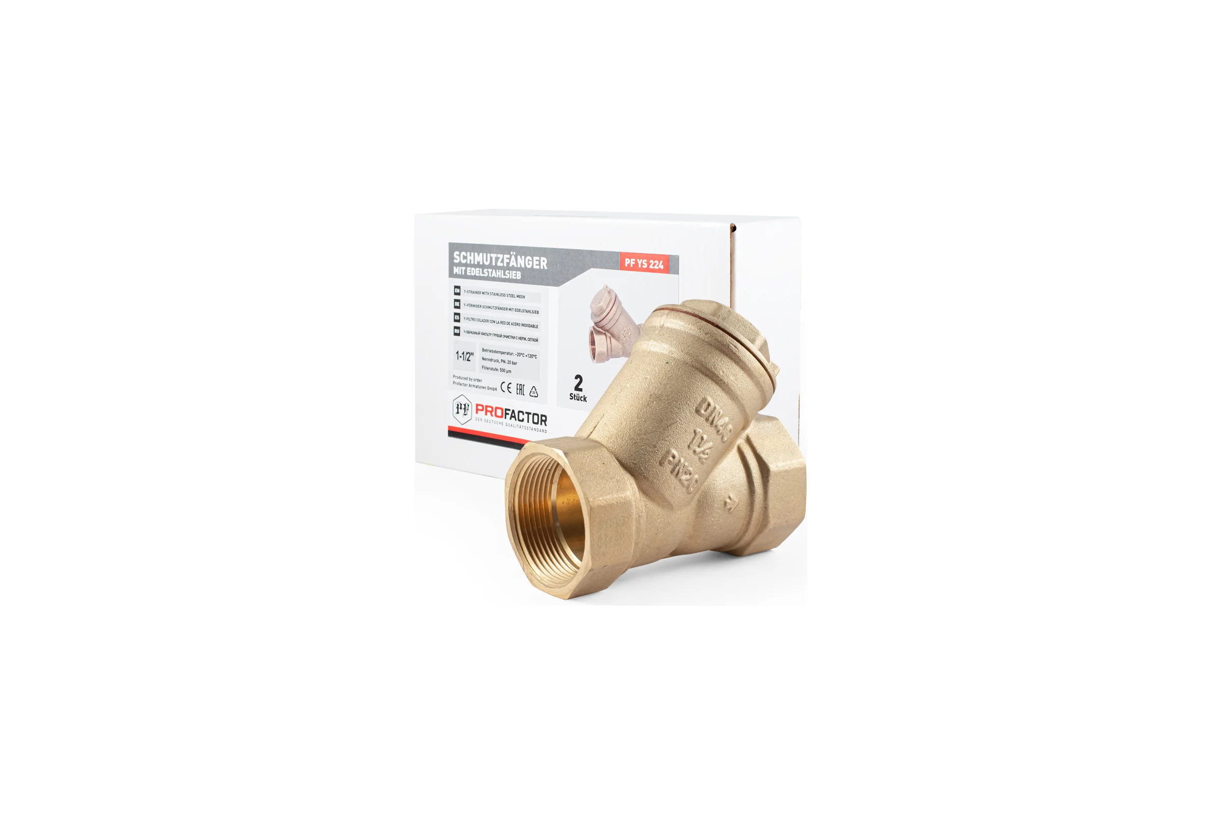 Фильтр PROFACTOR косой с отверстием для пломбы в/в 1 1/2" PF YS 224