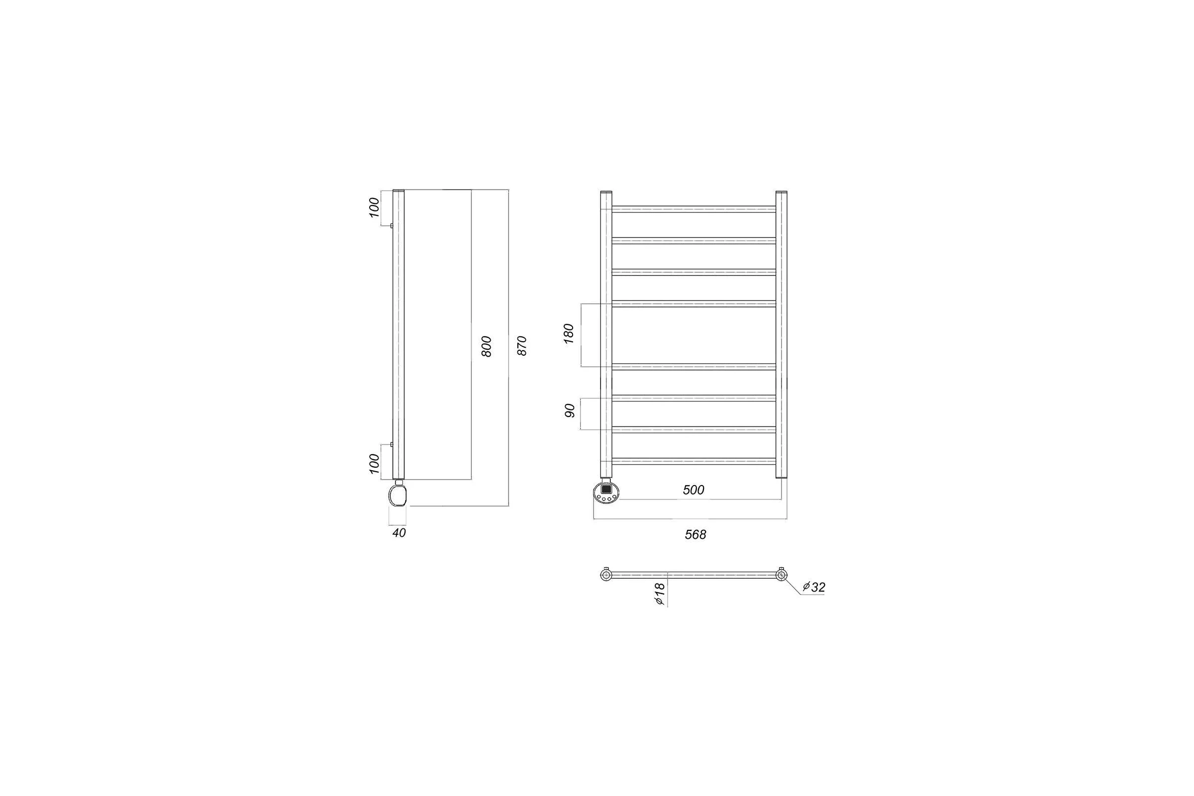 Электрический полотенцесушитель Domoterm Медея П8 500x800 EL