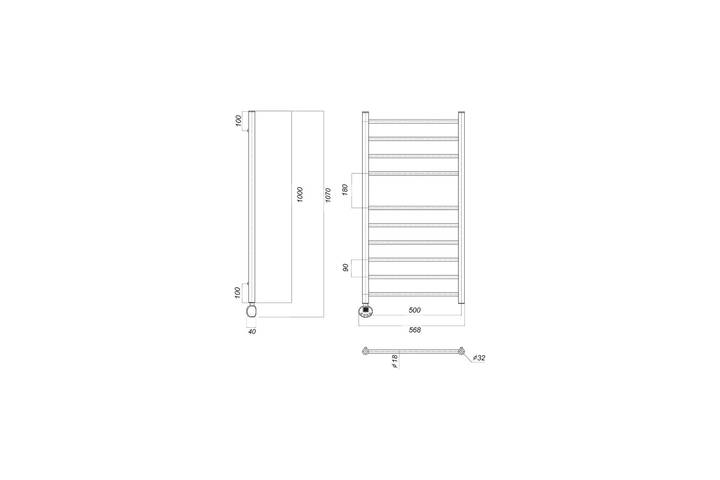 Электрический полотенцесушитель Domoterm Медея П10 500x1000 EL