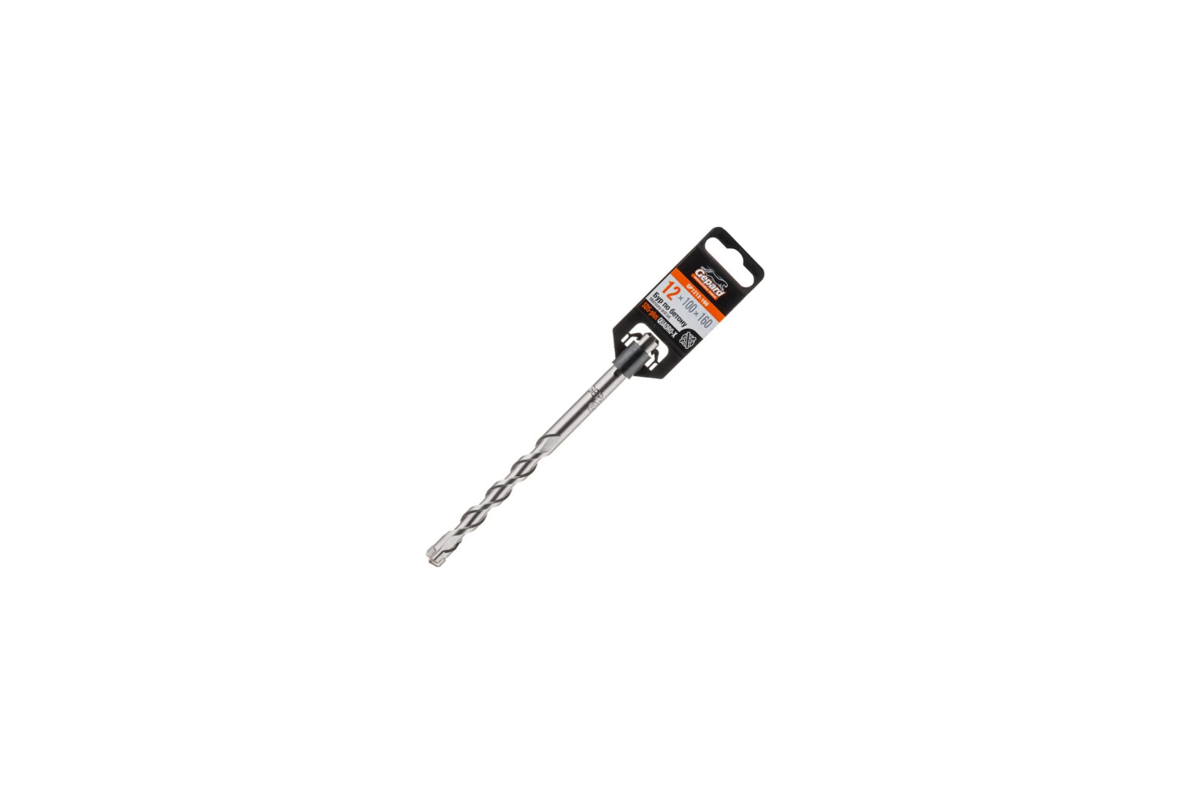 Бур сверло 12x100x160 мм, SDS-plus, Quadro-x Gepard GP1212-160
