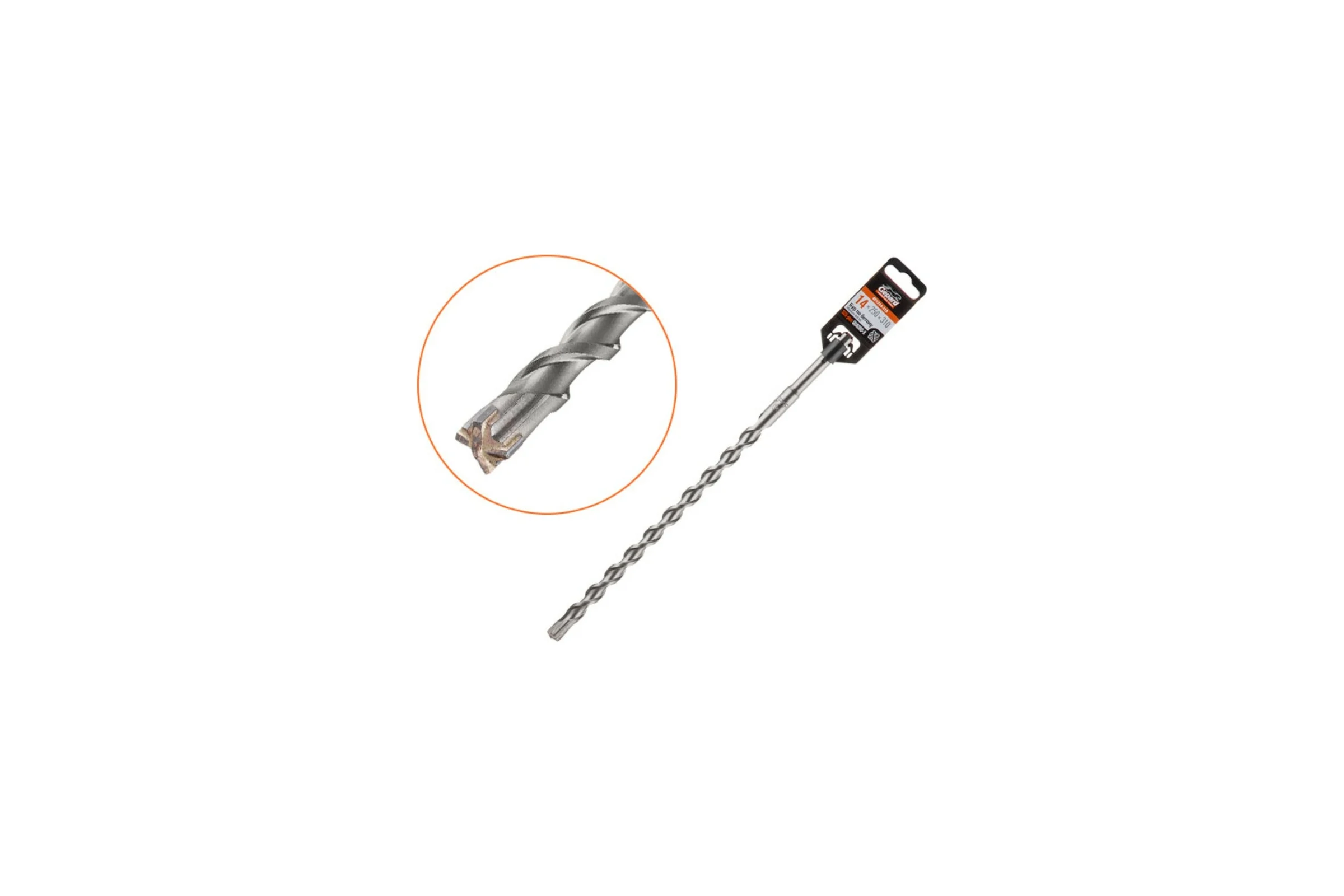 Бур сверло 14x250x310 мм, SDS-plus, Quadro-x Gepard GP1214-310