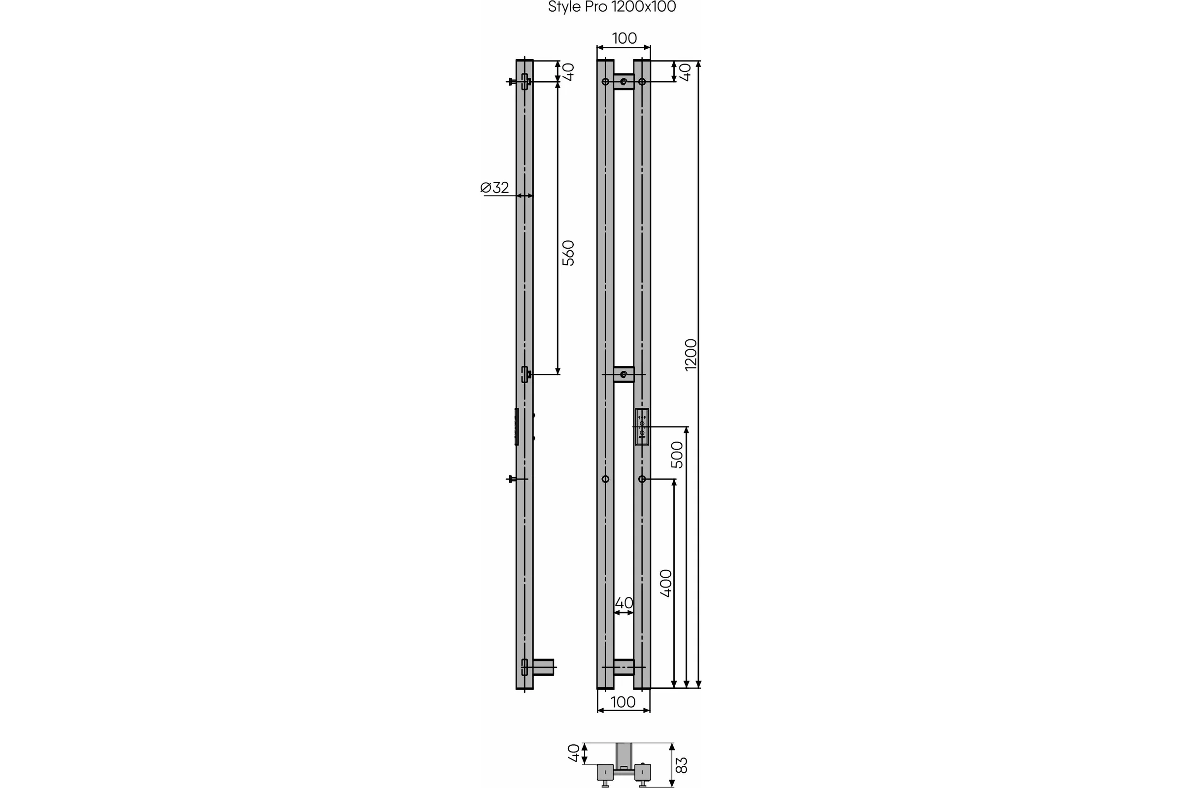 Полотенцесушитель INDIGO Style PRO (electro) 120/10 LSPRE120-10WMRt