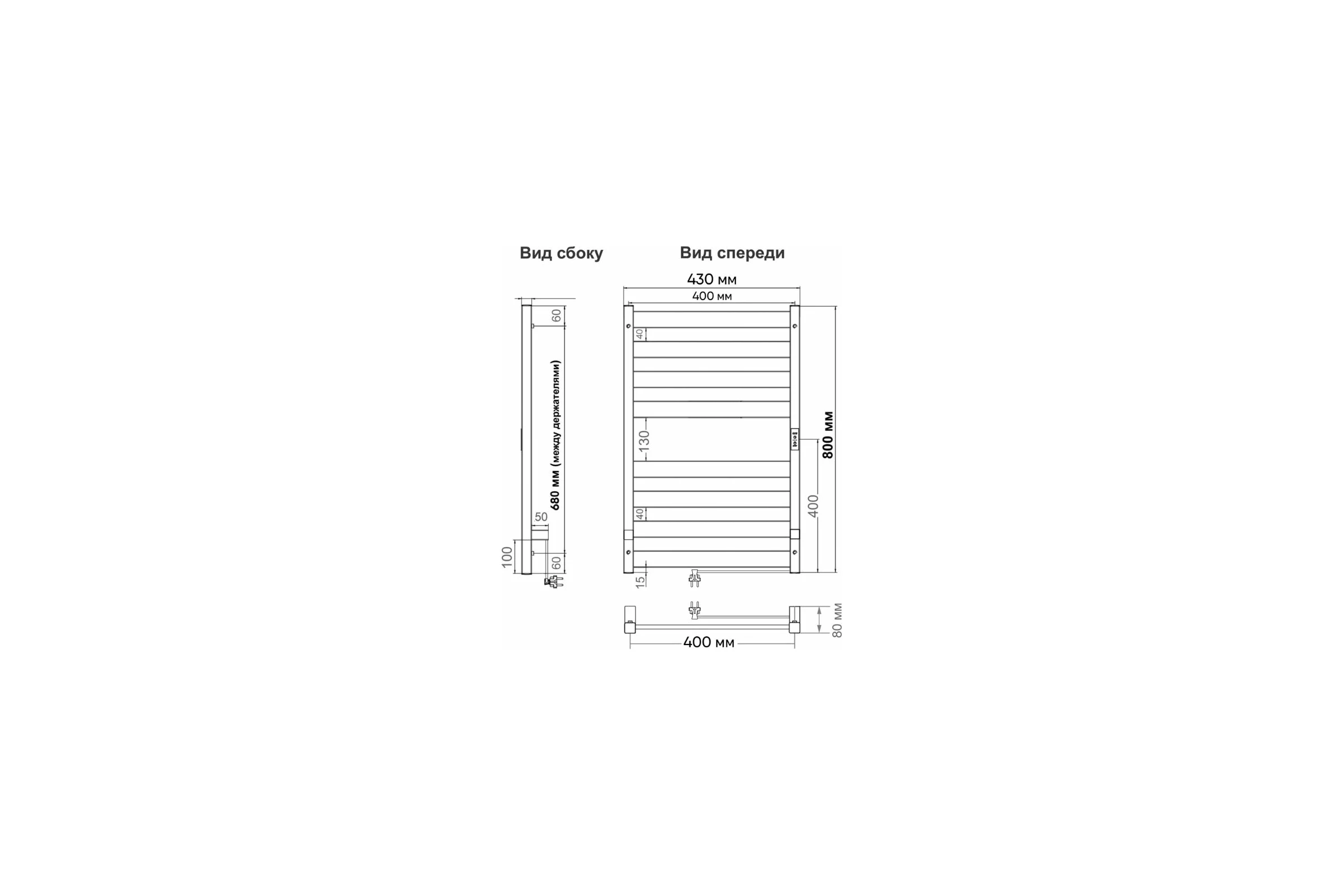 Полотенцесушитель INDIGO Oktava Slim 5 (electro) 80/40 LСLOKS5E80-40BRRt