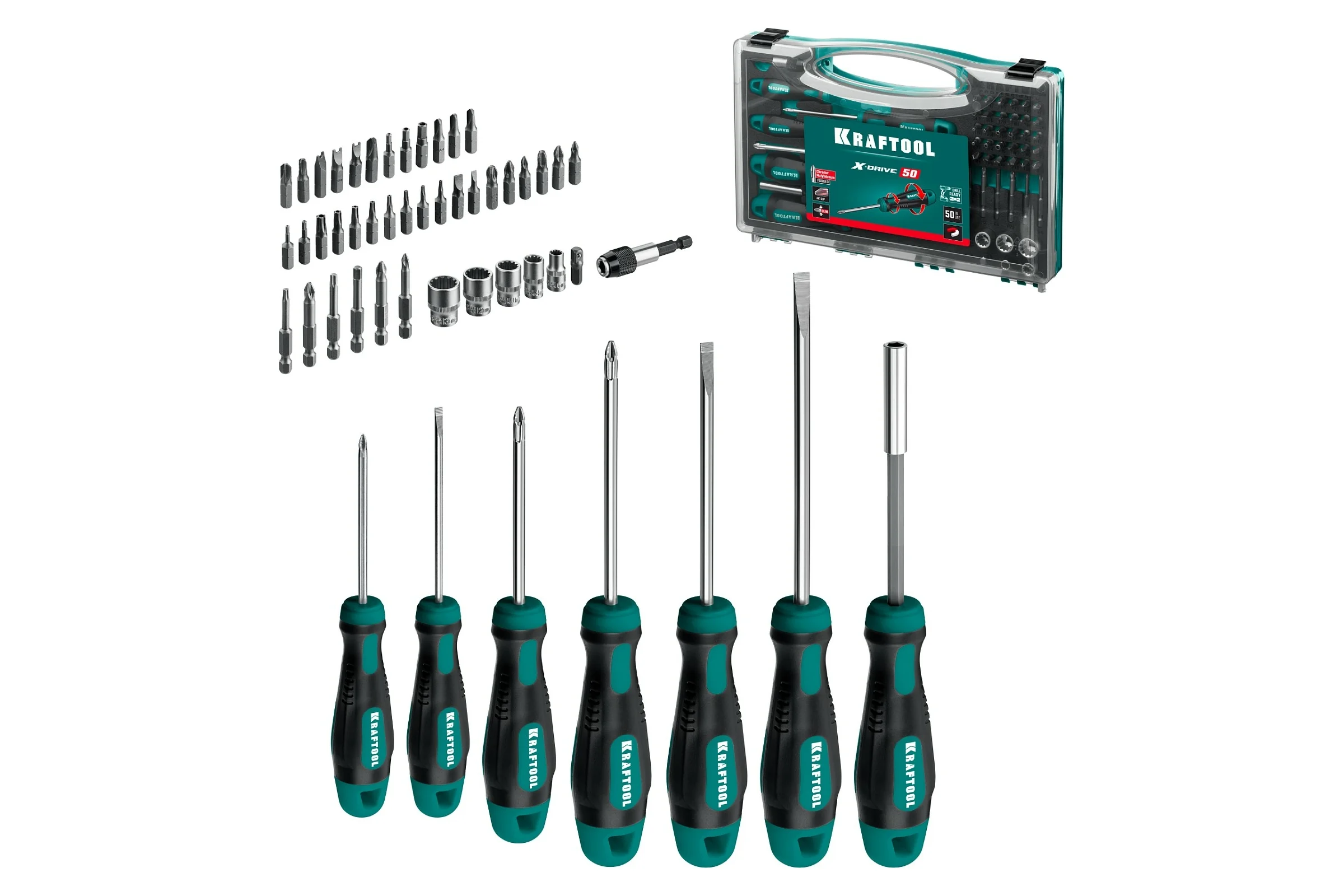 Набор отверток и насадок KRAFTOOL X-Drive-50 50 шт. 25815