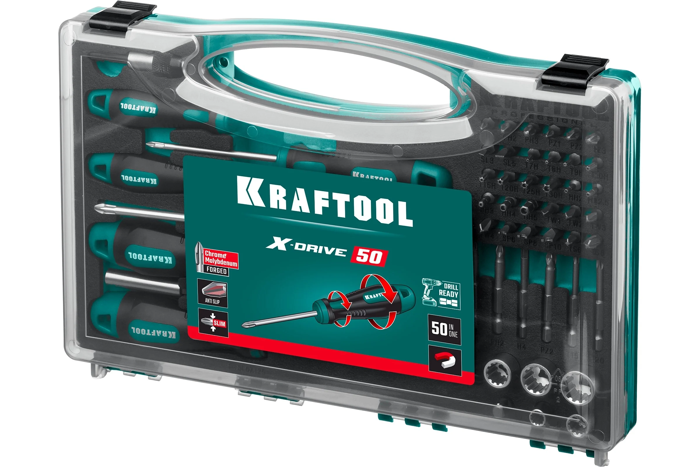Набор отверток и насадок KRAFTOOL X-Drive-50 50 шт. 25815