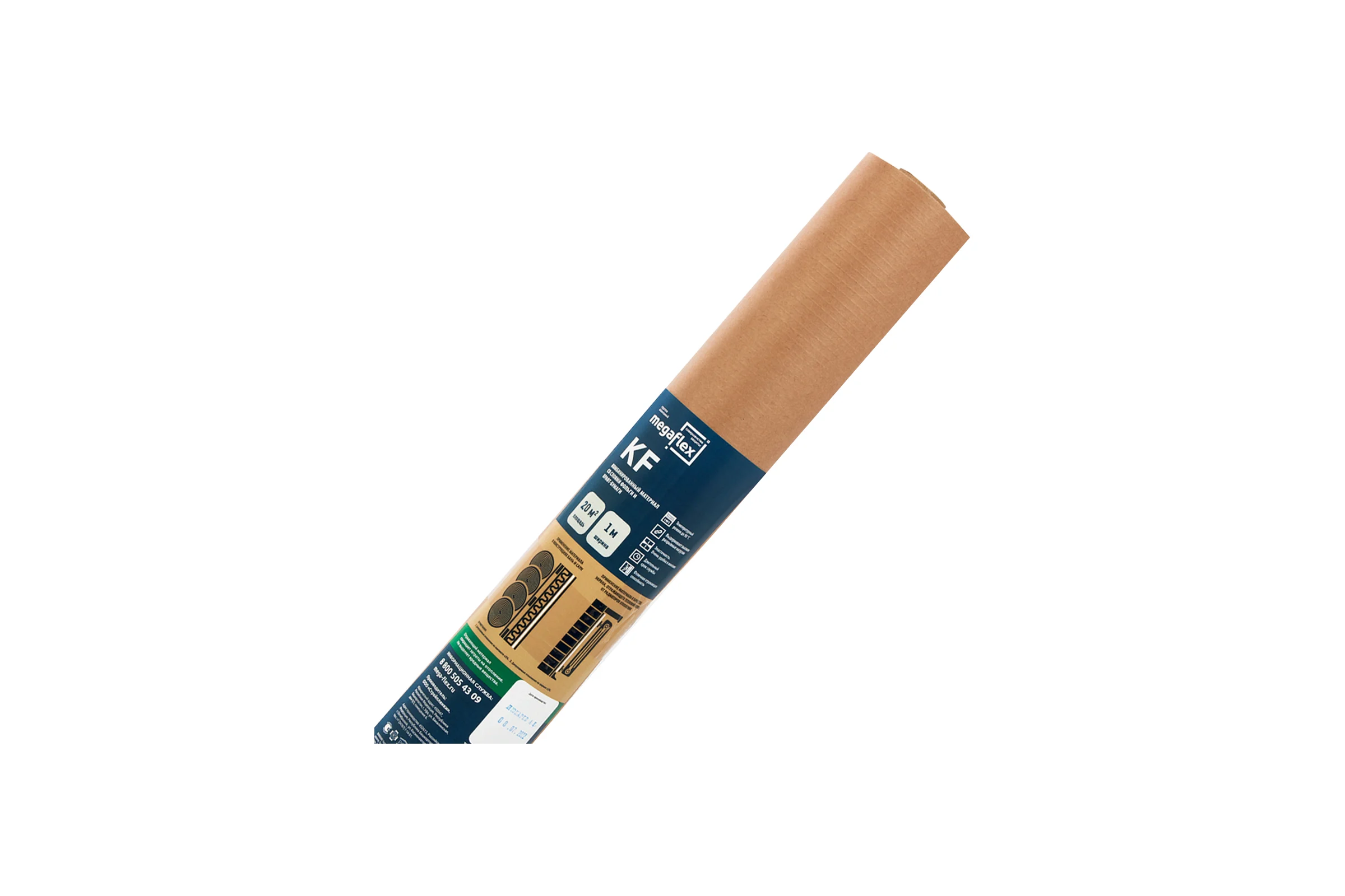 Фольга для бани, сауны Megaflex KF на крафт бумаге, 1х20 м, 20 кв. м FOIKF.100.20