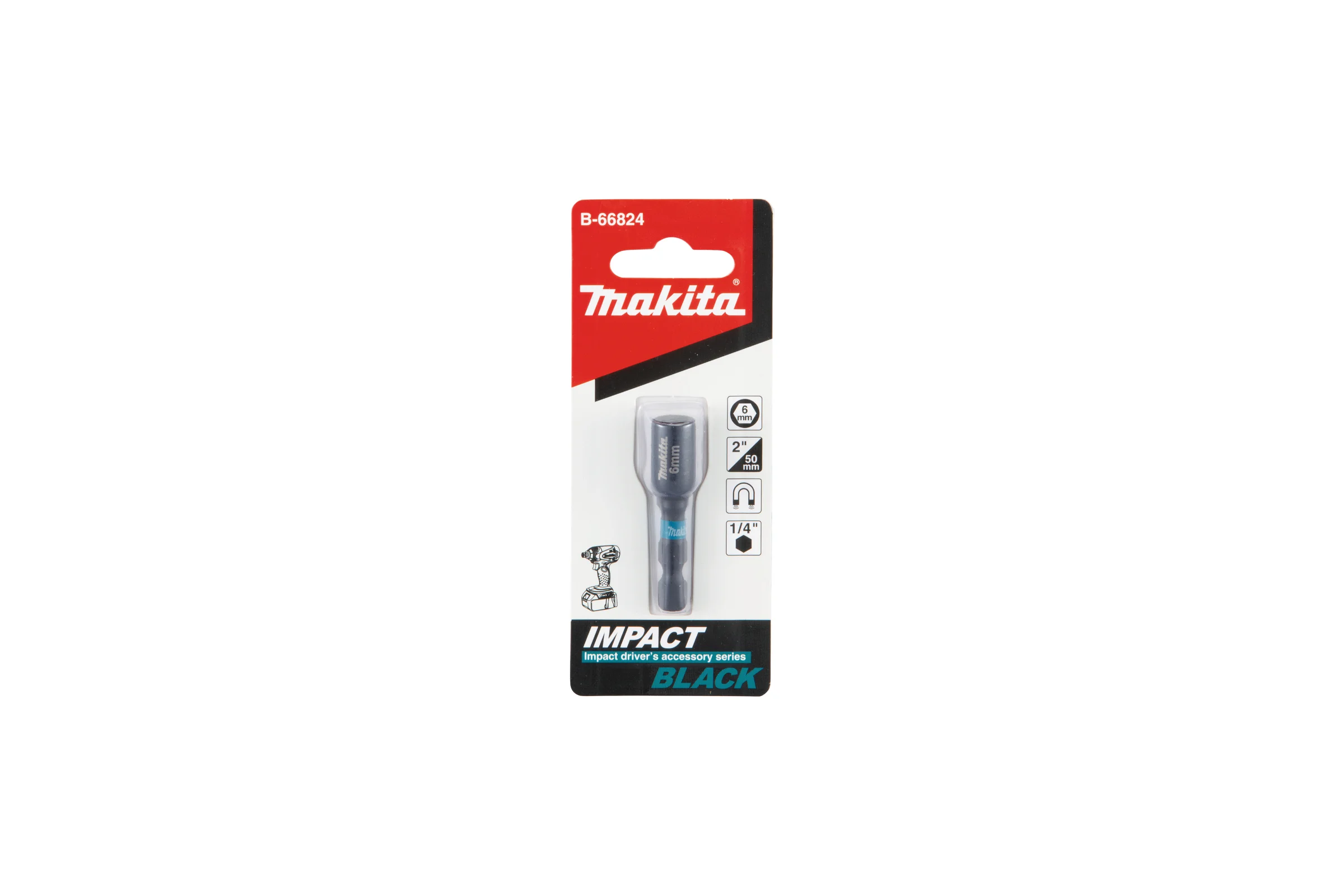 Головка торцевая магнитная Impact Black 6x50 мм Makita B-66824