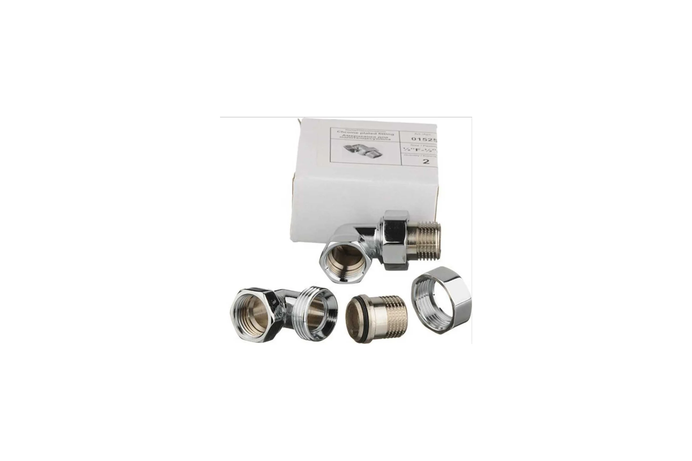 Американка для полотенцесушителя Terma угловая 1/2" в/н хром (пара) 29194