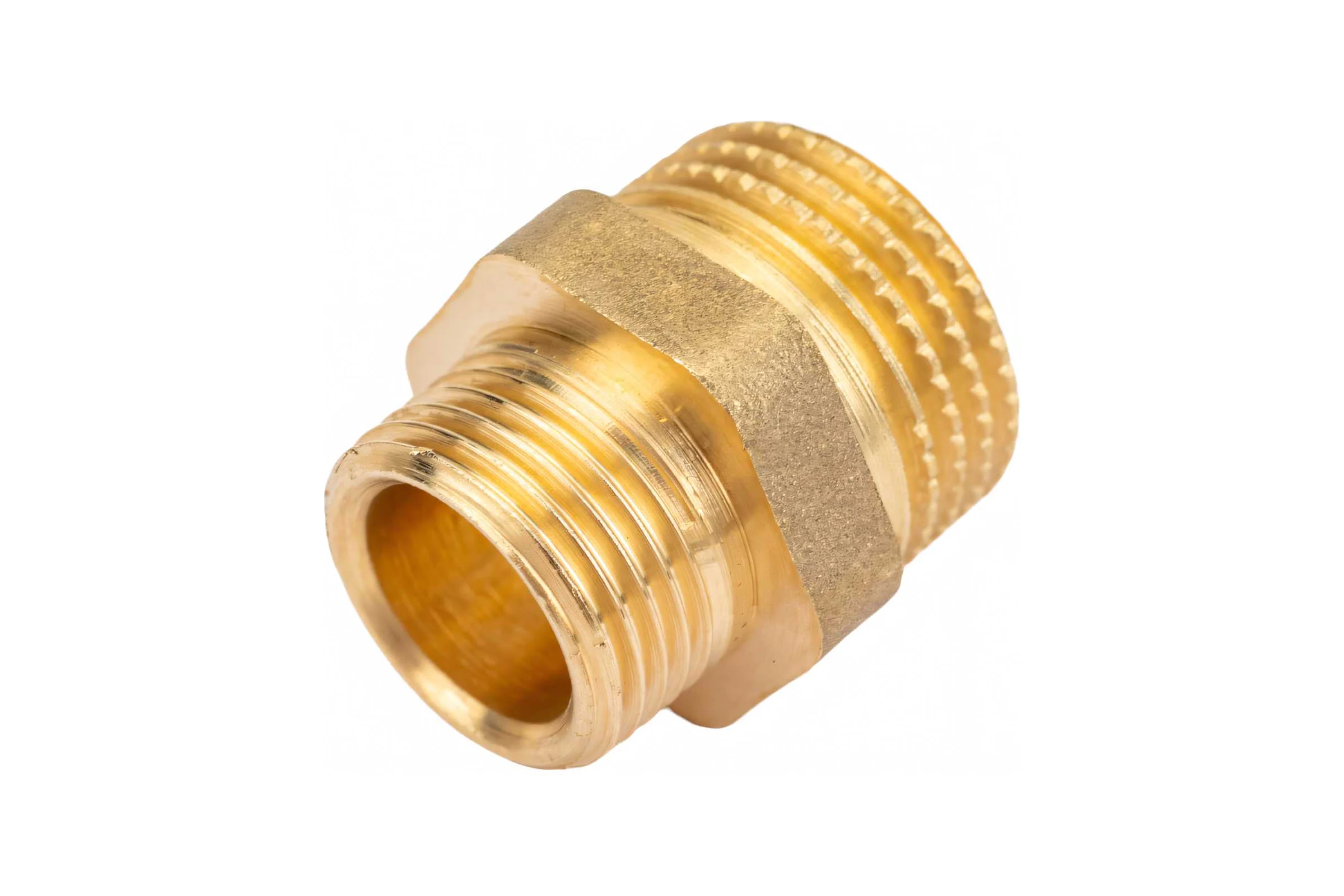 Ниппель переходной LD PRIDE DN15х10 (1/2"НР х 3/8"НР) латунь с биркой LD.65.513.15х10