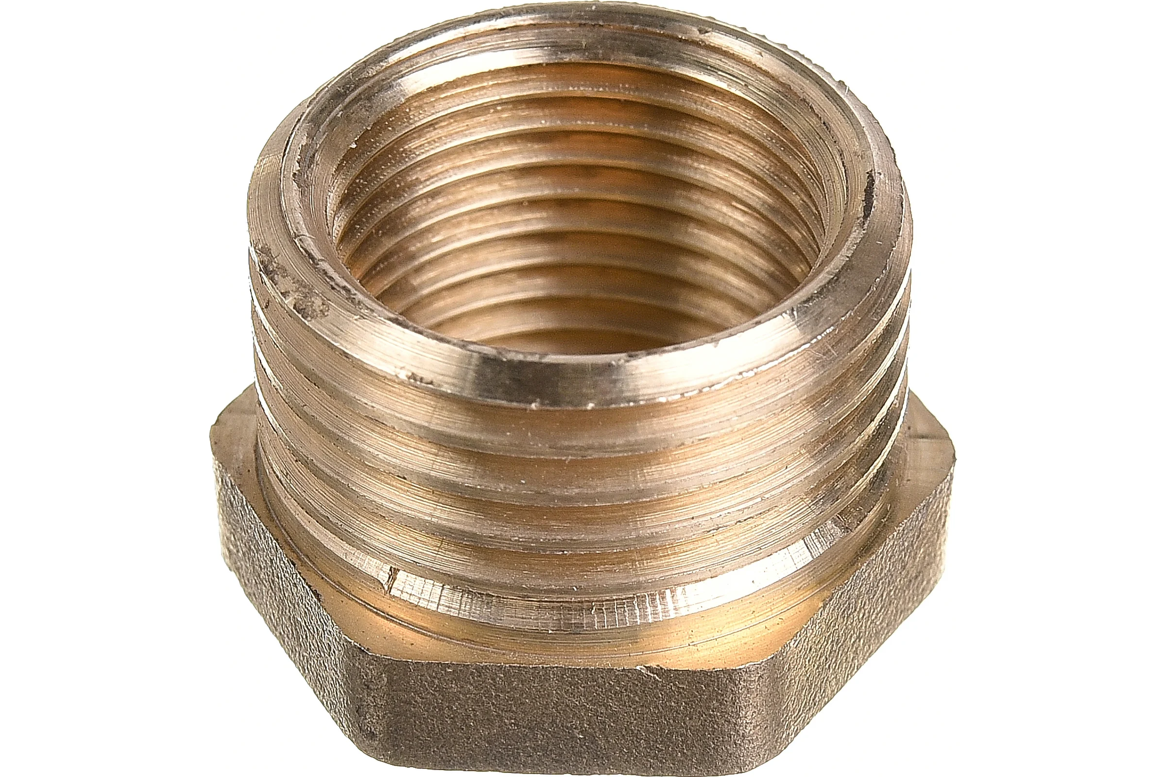 Футорка LD PRIDE DN15х10 (1/2" НР х 3/8" ВР) латунь никель с биркой LD.67.517.15х10