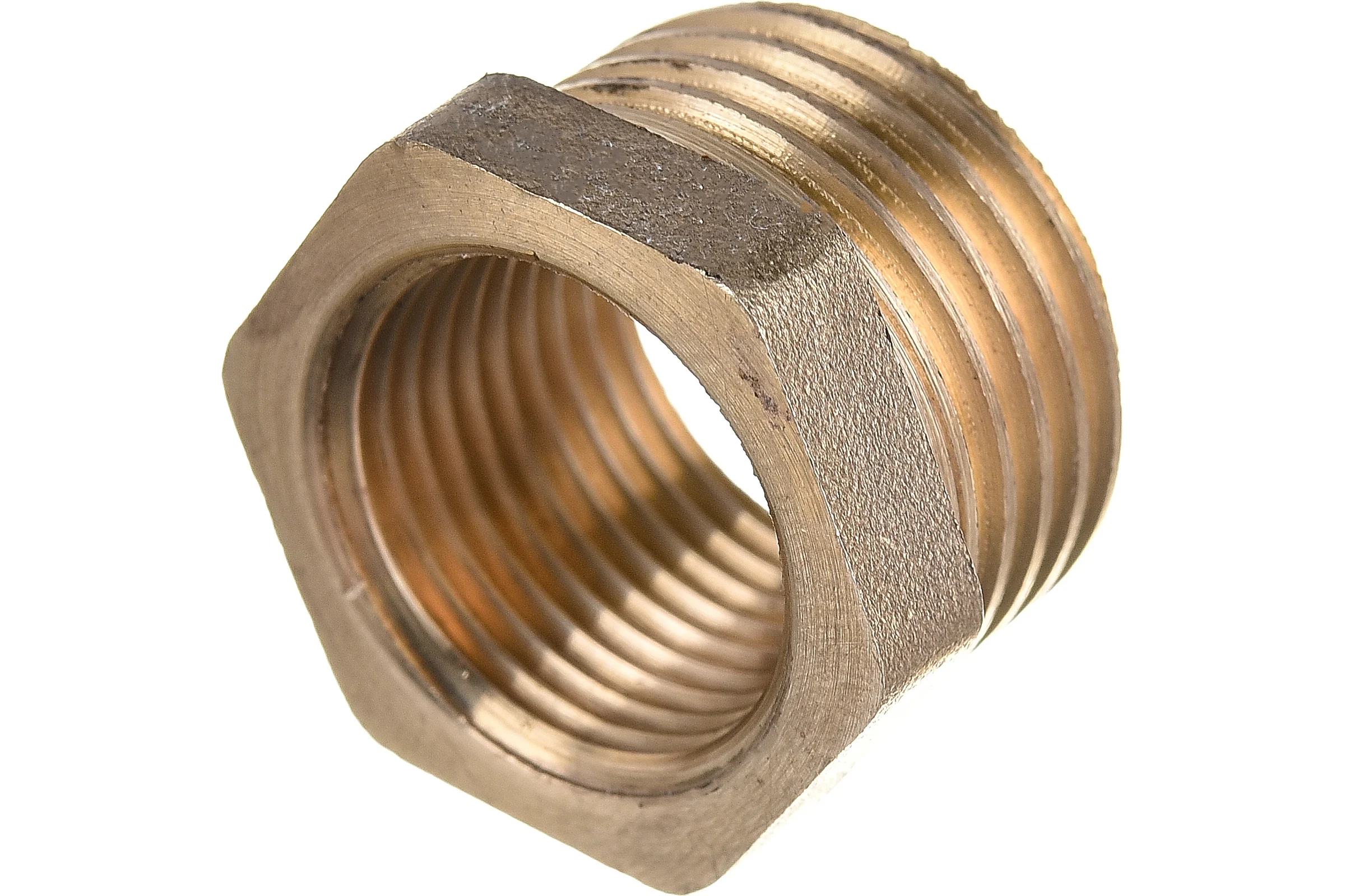Футорка LD PRIDE DN15х10 (1/2" НР х 3/8" ВР) латунь никель с биркой LD.67.517.15х10