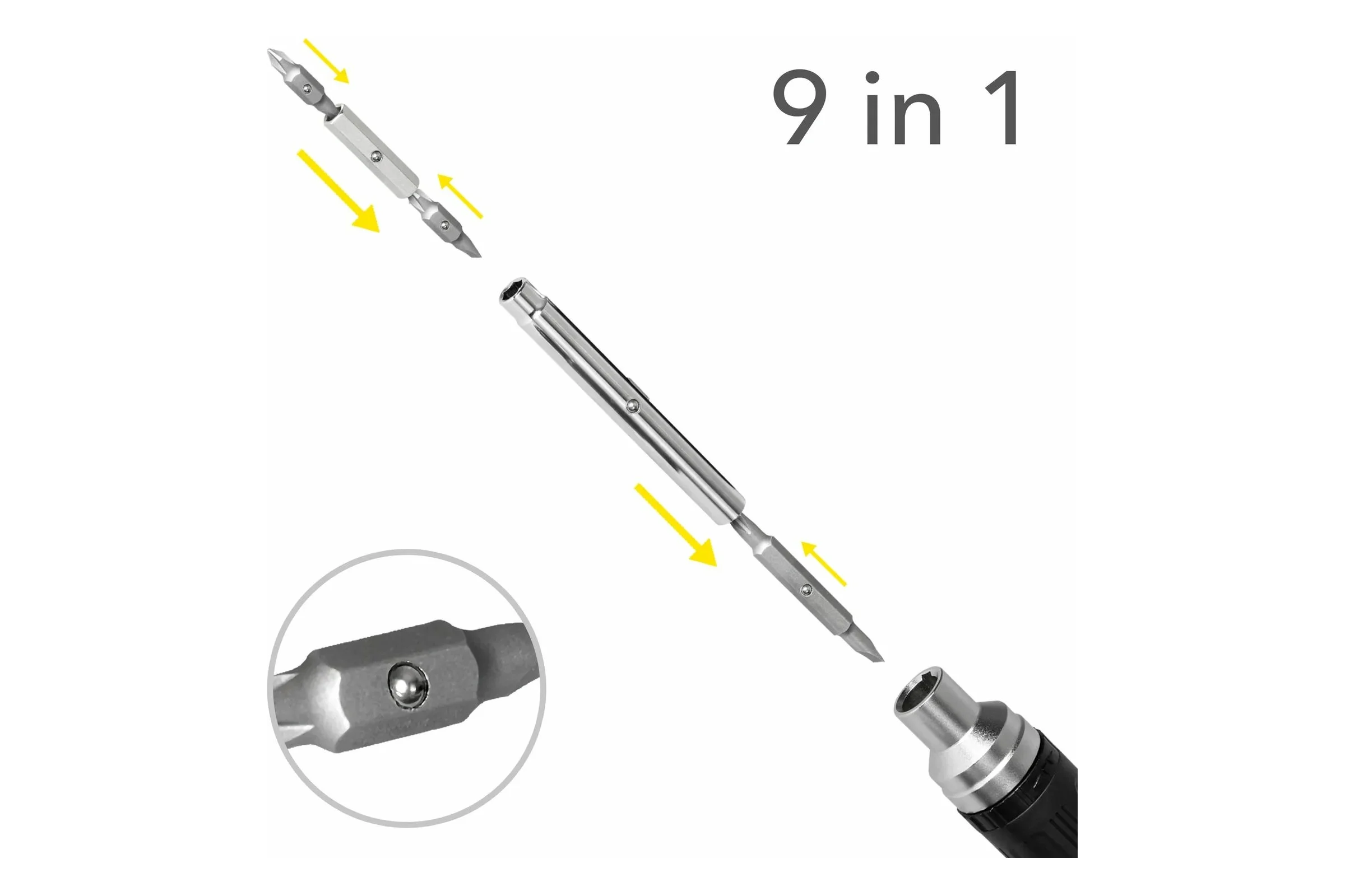 Отвертка с трещоткой TROTEC 9-в-1 4660000001