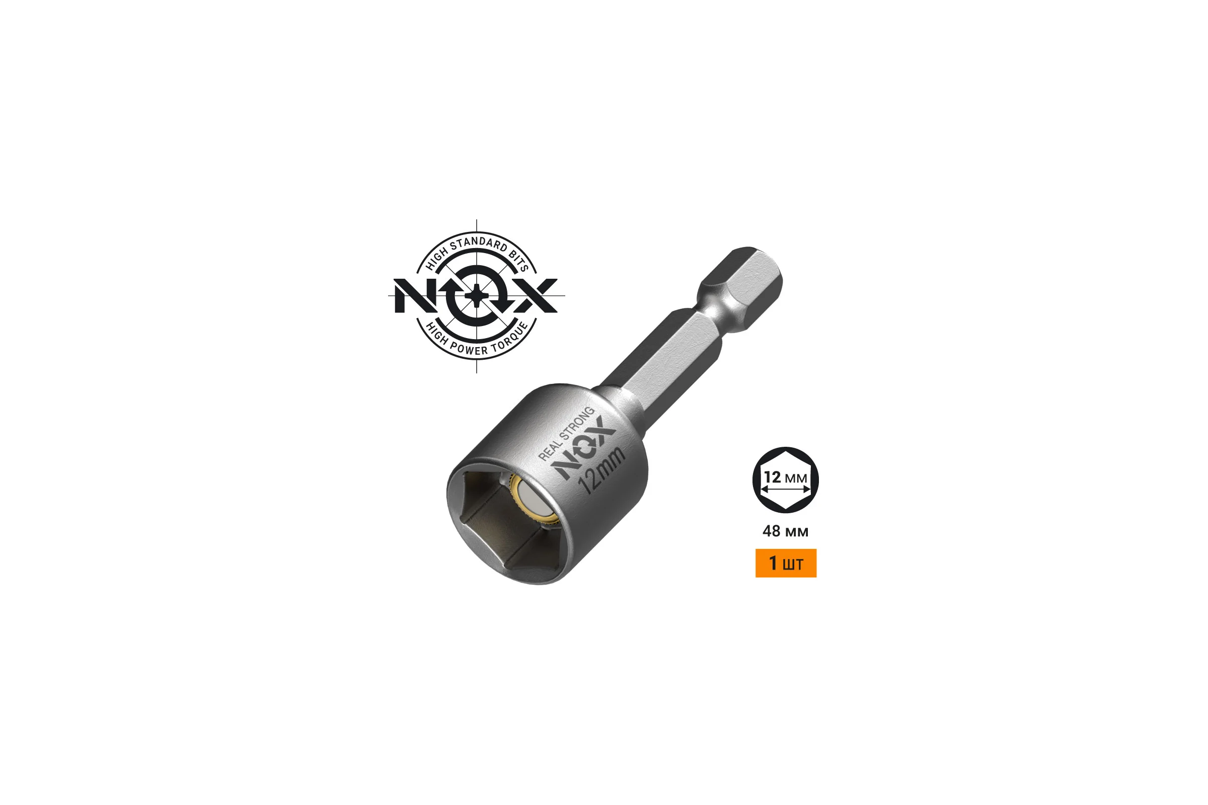 Ключ-насадка магнитная NUT SETTER 12x48 мм, карта NOX 551201