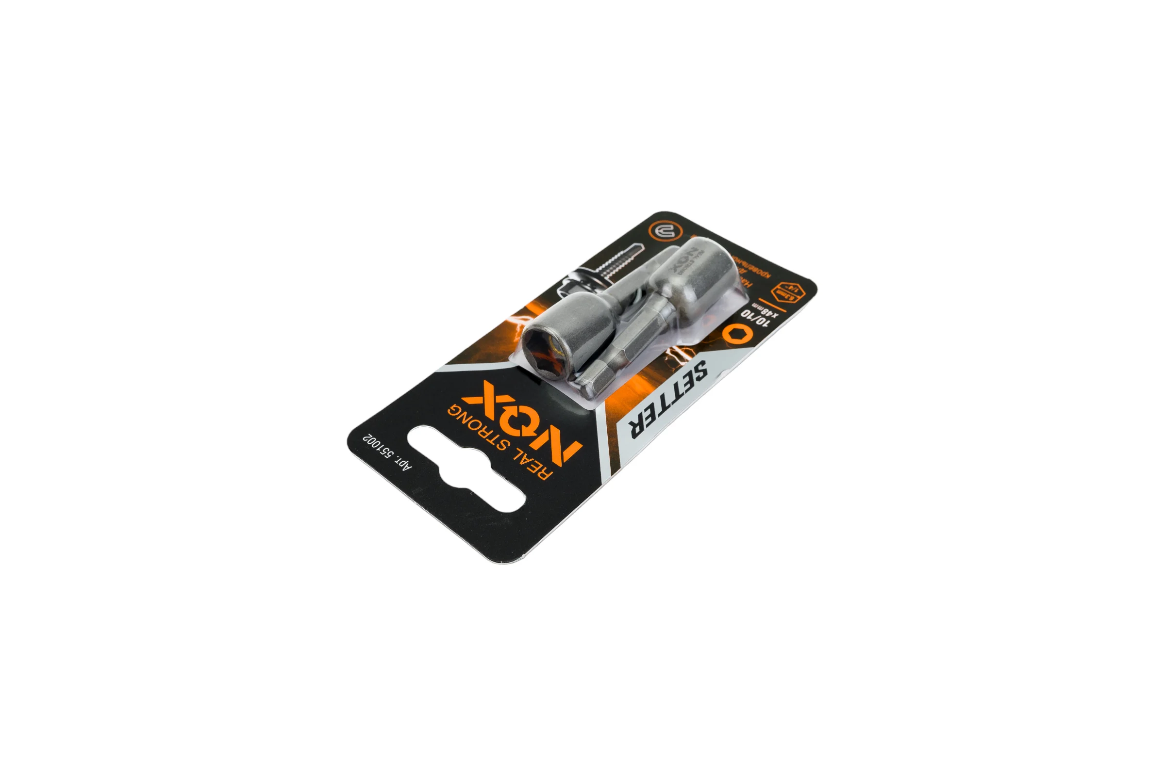 Ключ-насадка магнитная NUT SETTER 10x48 мм, 2 шт, карта NOX 551002