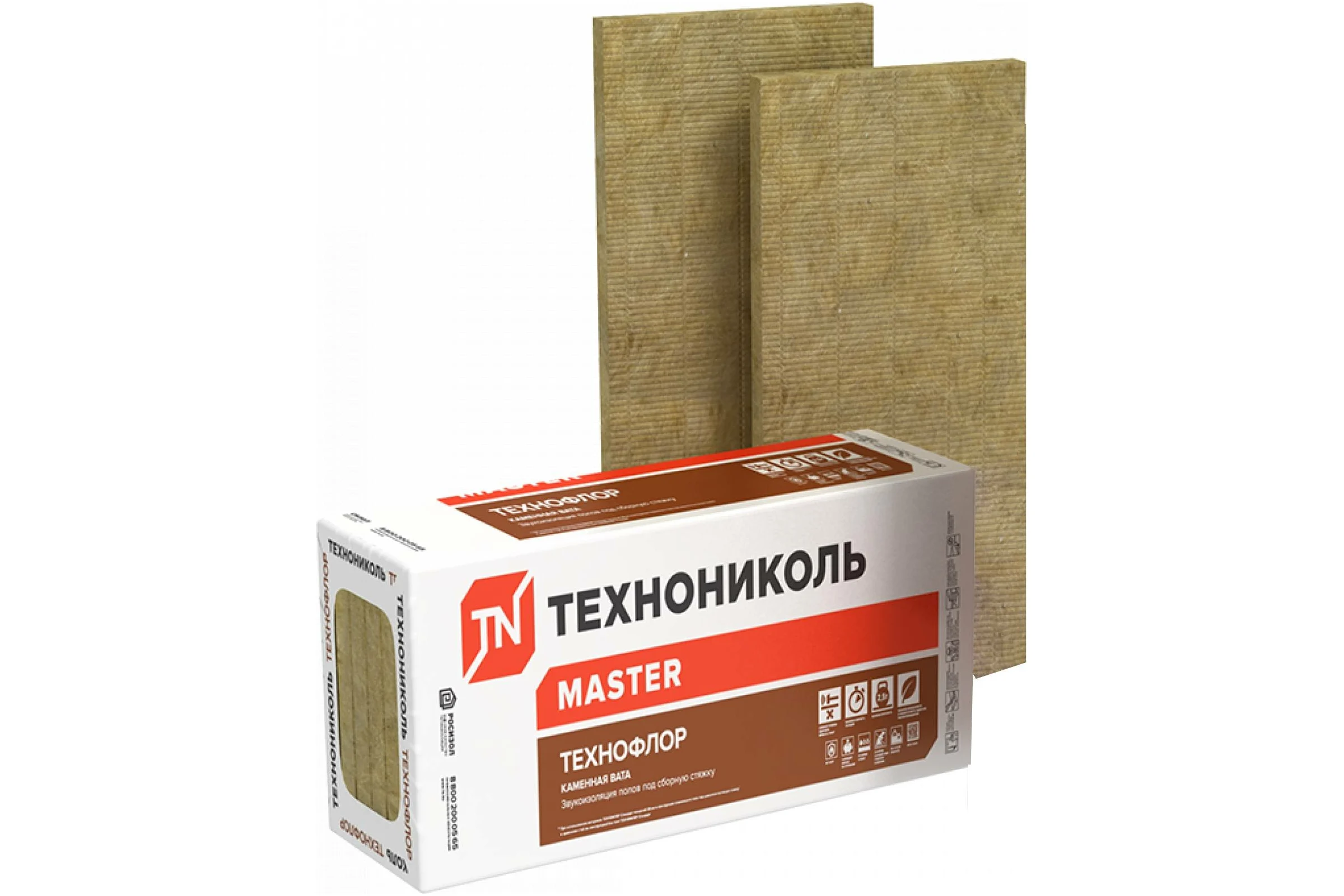 Минераловатные плиты Технониколь ТЕХНОФЛОР СТАНДАРТ (1200x600x50 мм; упаковка 6 шт.) КВ828641