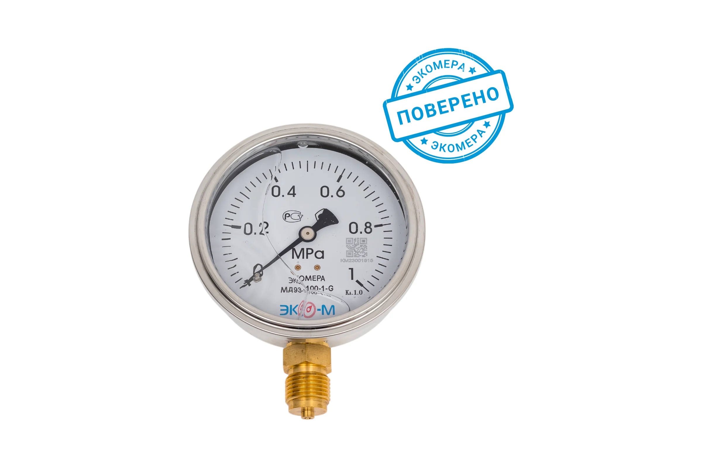 Манометр ЭКО-М Экомера МД93-100 мм 0..1МПа G1/2 (Гидрозаполненный) МД93-100-G-1МПа