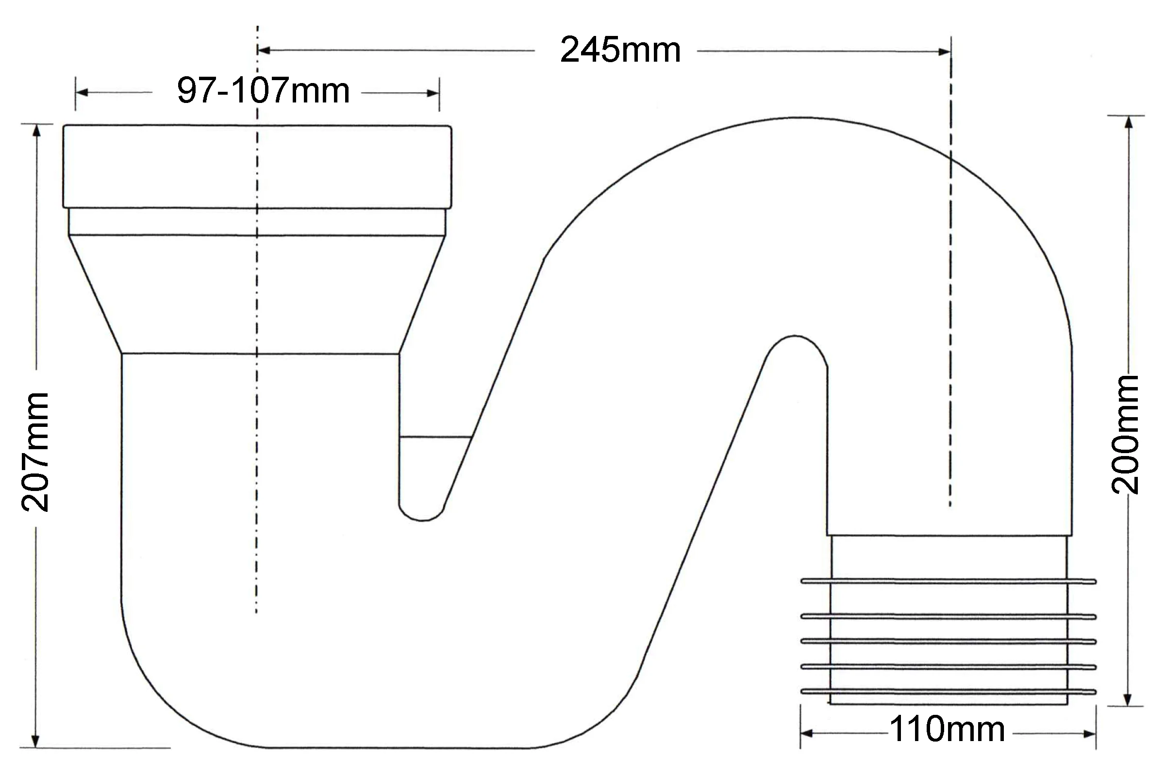 Колено для унитаза McAlpine ф110 MRWC44