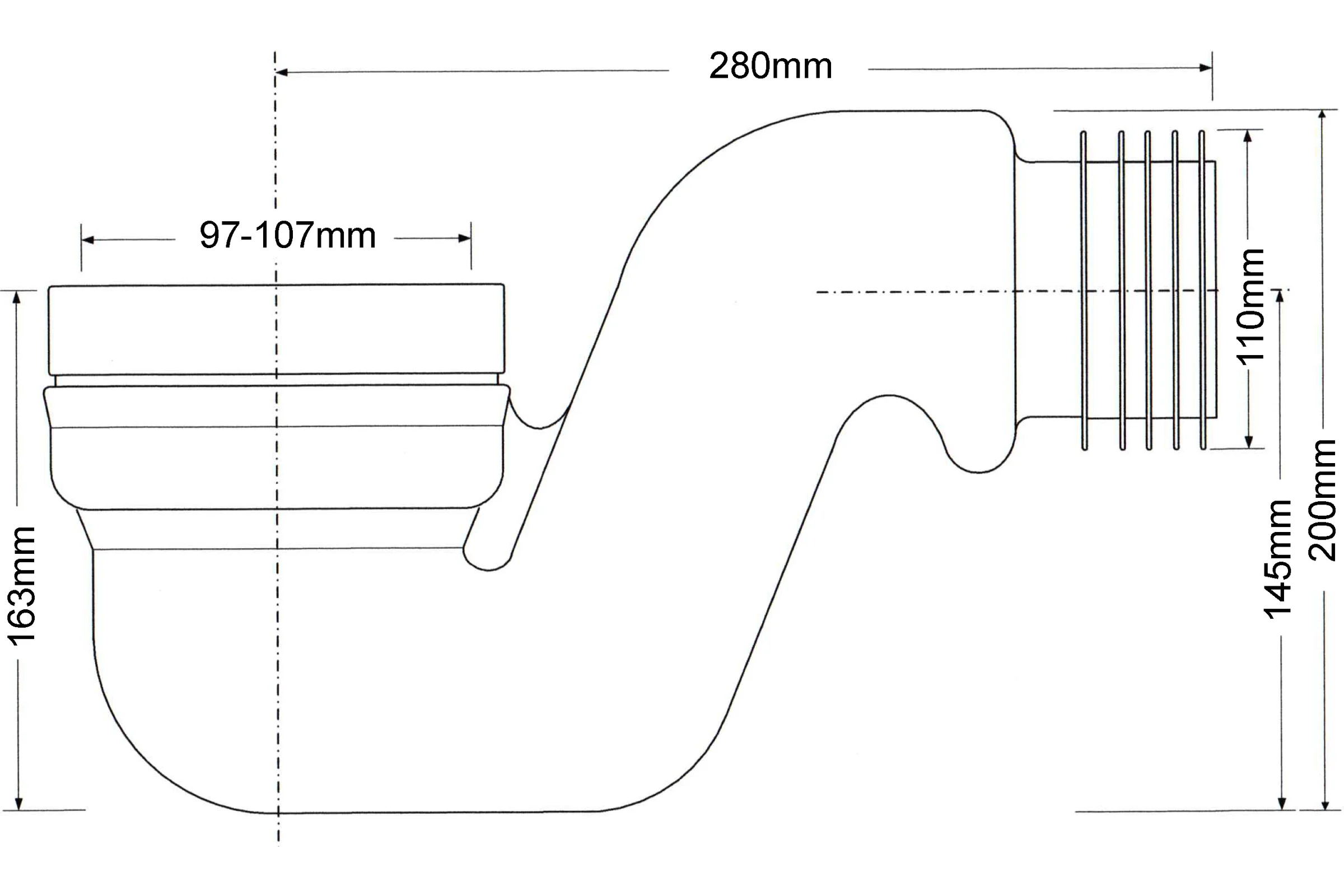 Колено для унитаза McAlpine ф110 MRWC45