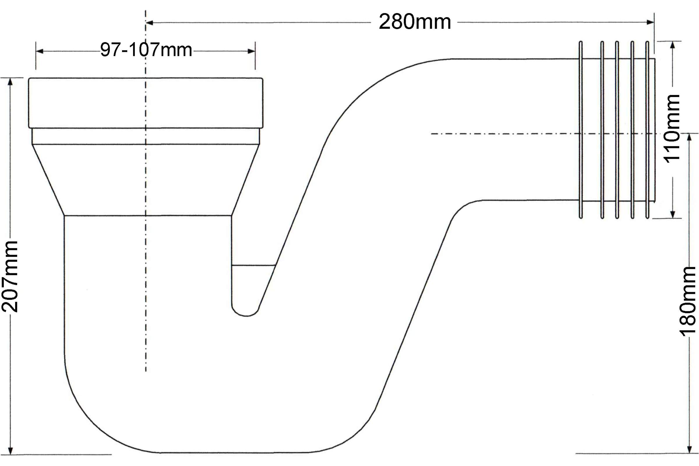 Колено для унитаза McAlpine ф110 MRWC43