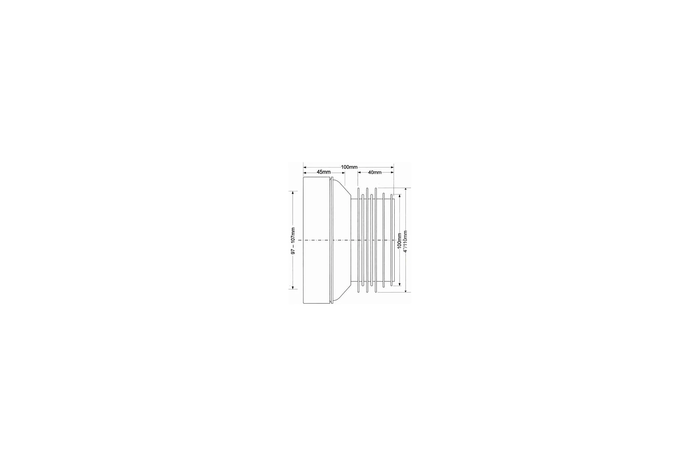 Фановая труба McAlpine прямая-100 мм MRWC1-C