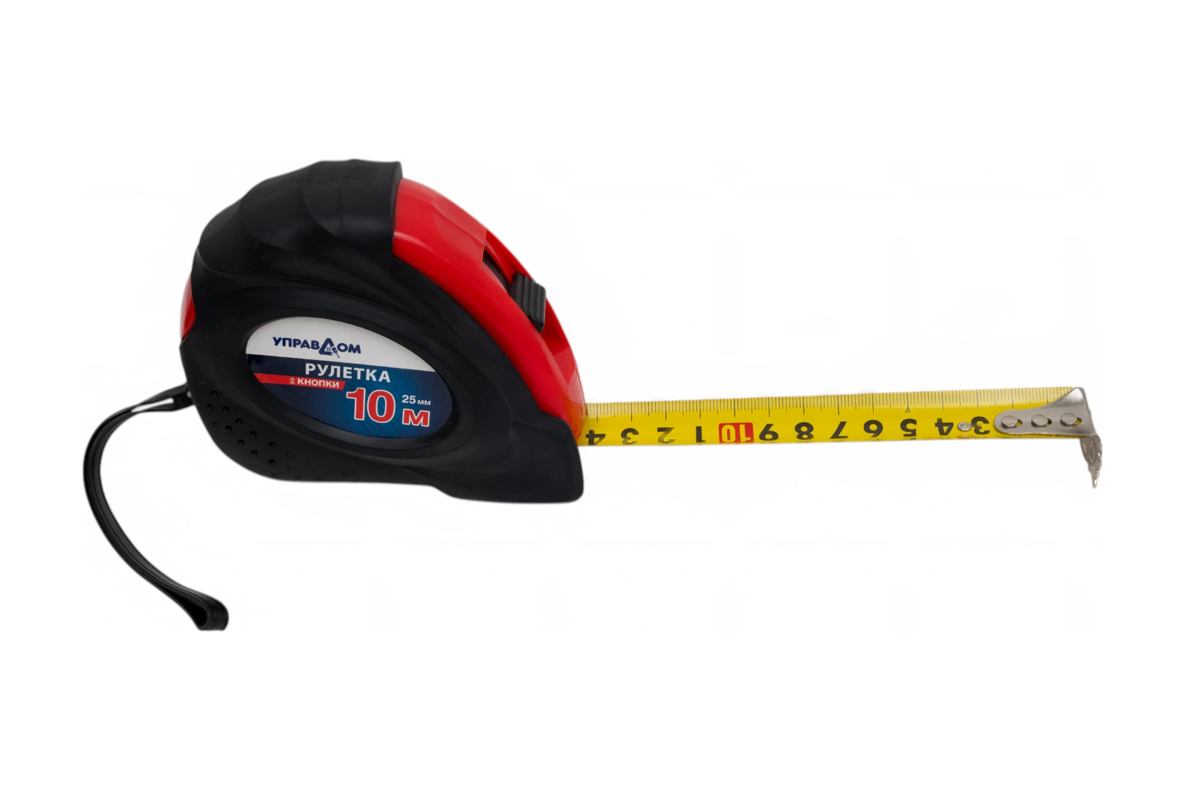 Рулетка Управдом "RUBBER" 10 м, 25 мм, с магнитным крючком 183421-10-25 4100002120